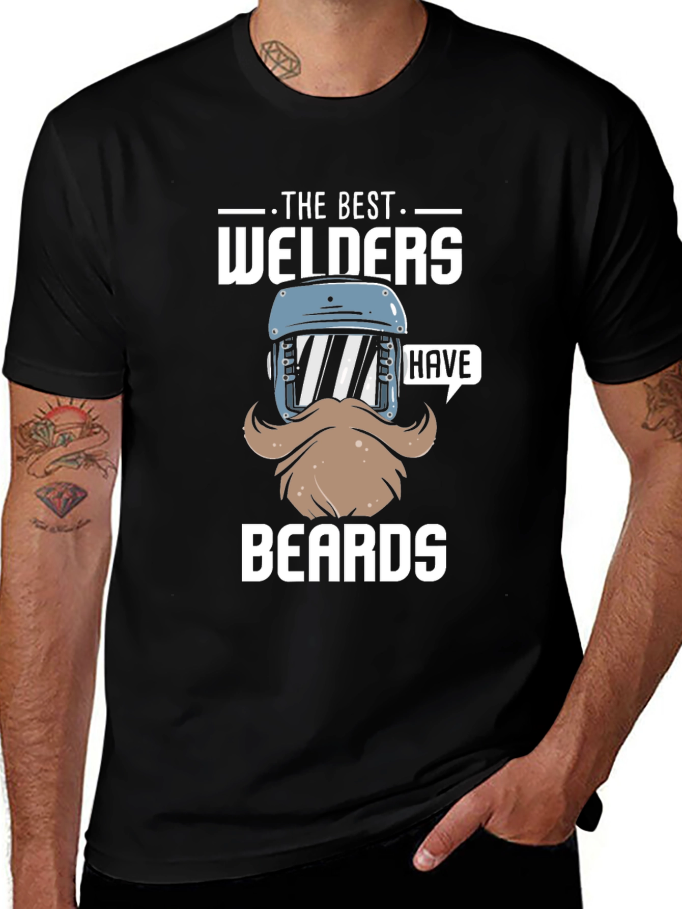 Best Welders Have Beards T-Shirt - Black Cotton Tee