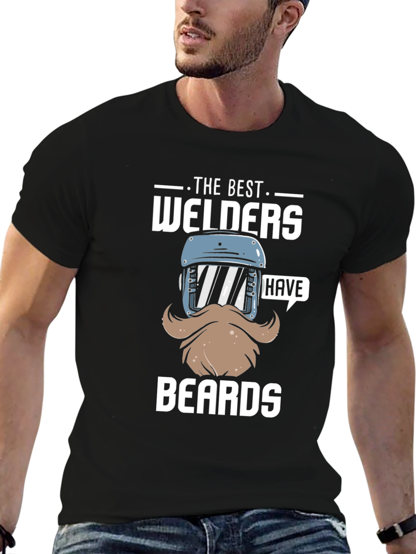 Best Welders Have Beards T-Shirt - Black Cotton Tee