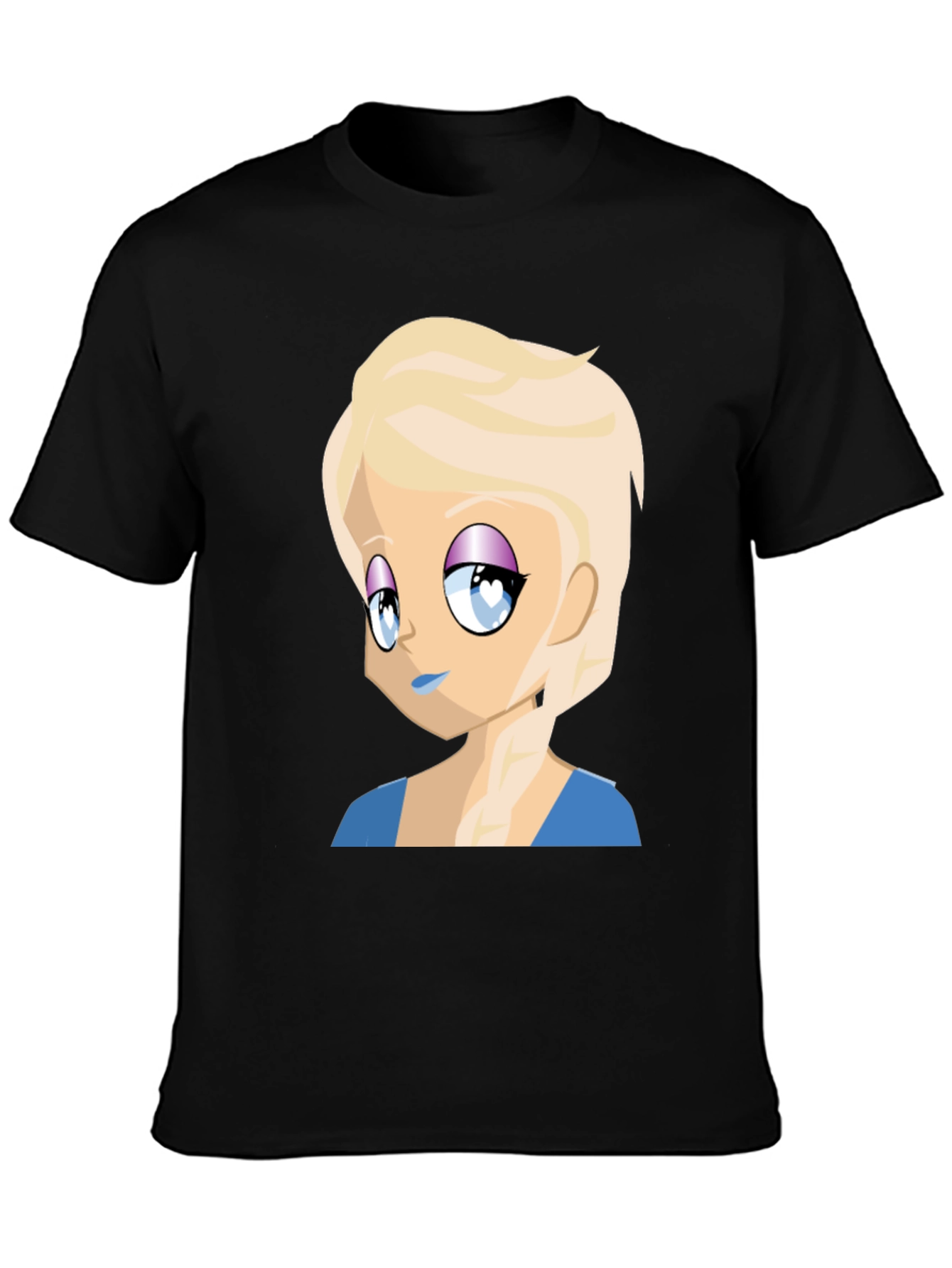 Anime Girl Graphic Tee - Black Casual T-Shirt