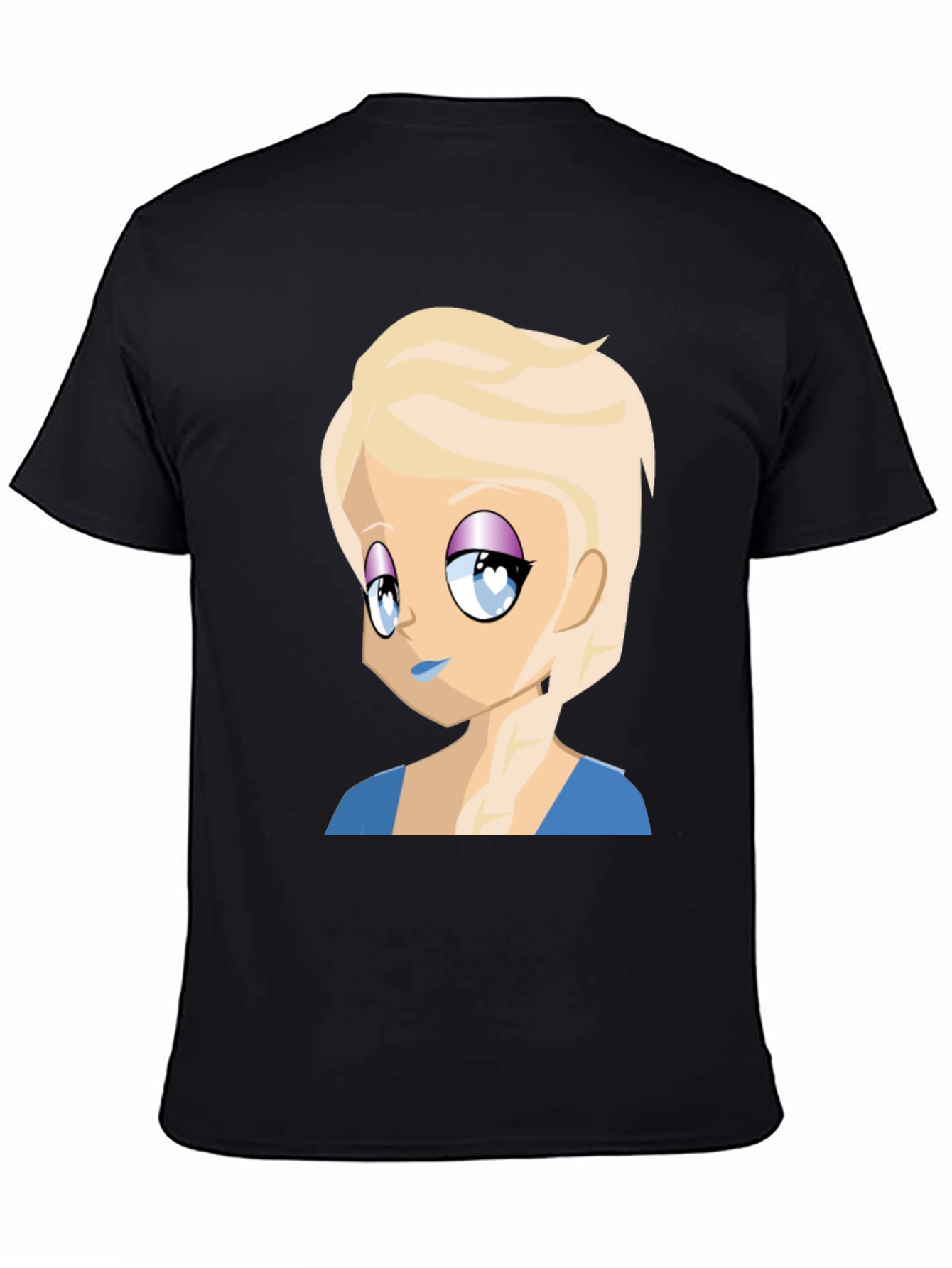 Anime Girl Graphic Tee - Black Casual T-Shirt