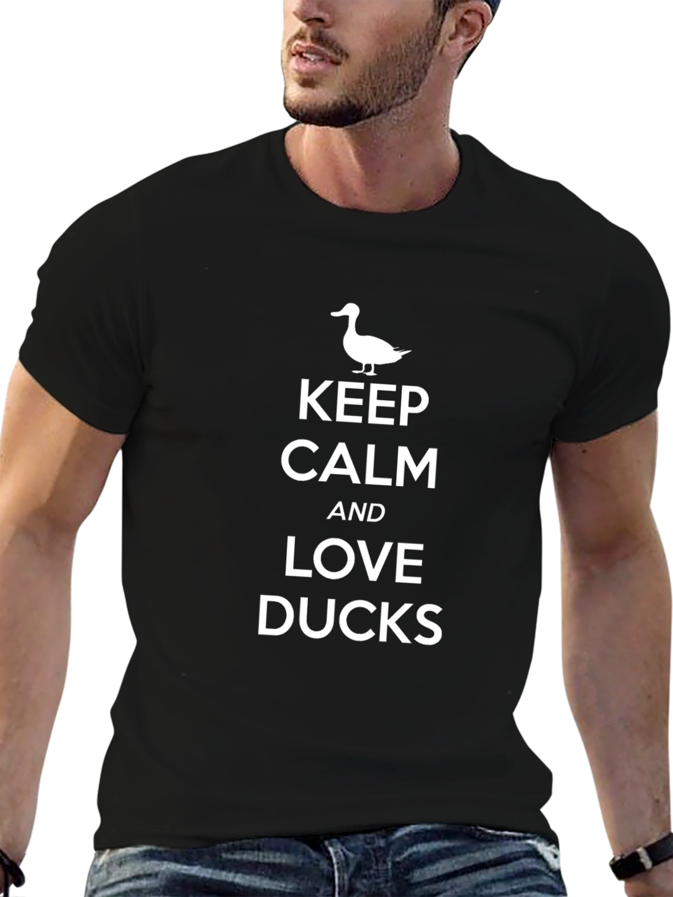 Keep Calm and Love Ducks Black T-Shirt