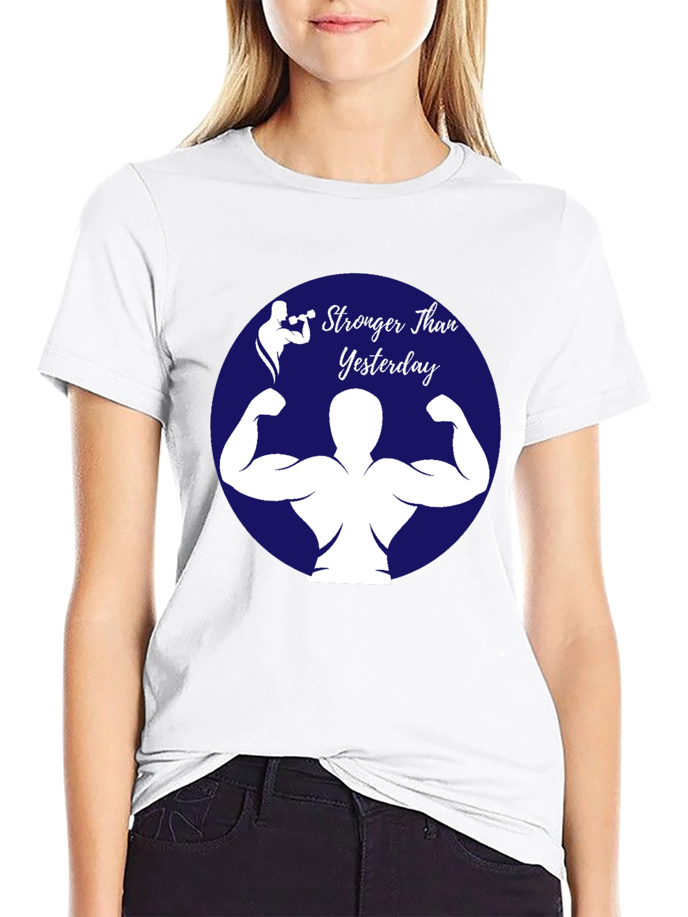 Stronger Than Yesterday T-Shirt - Gym Fitness Apparel
