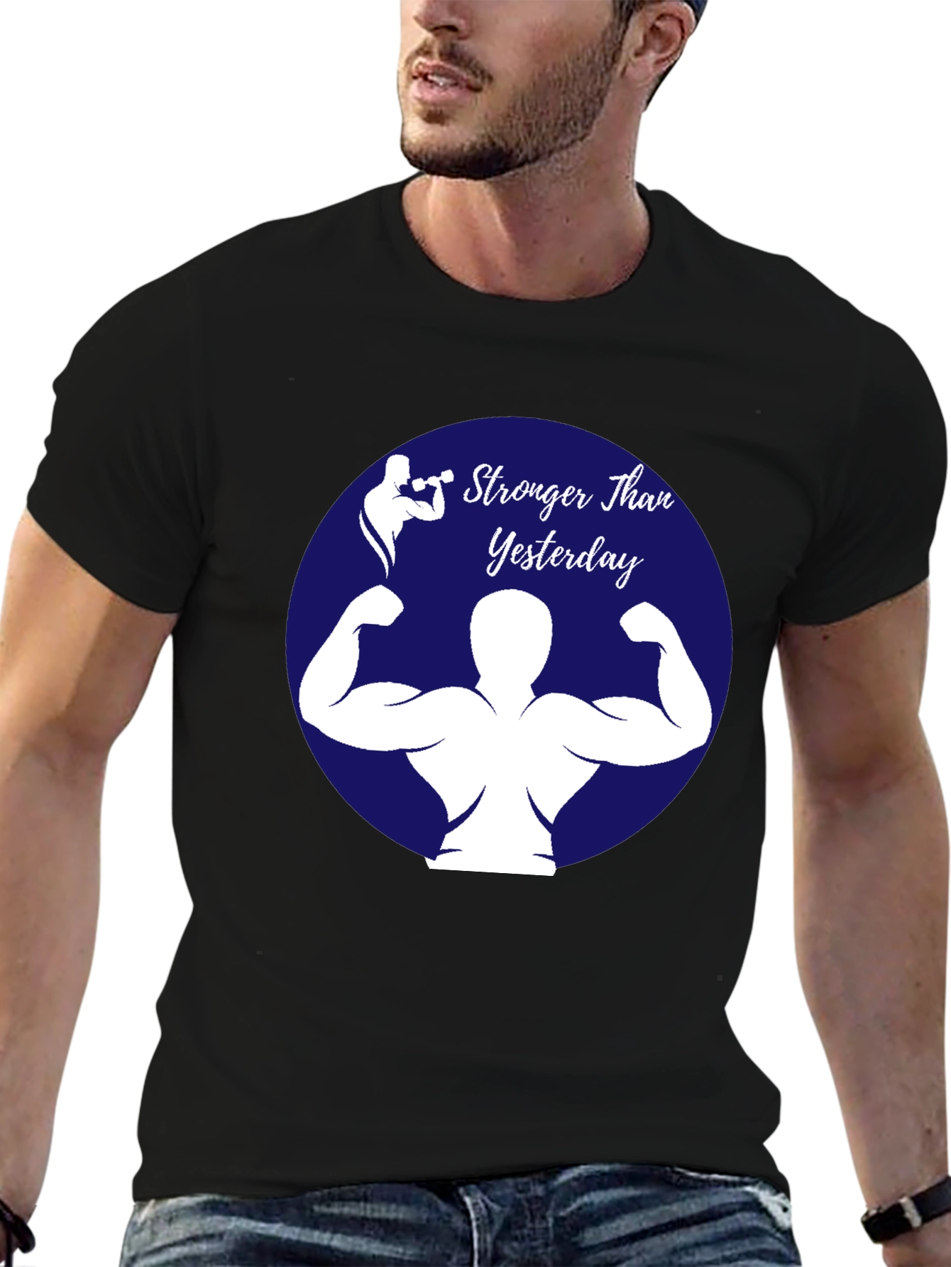 Stronger Than Yesterday T-Shirt - Gym Fitness Apparel