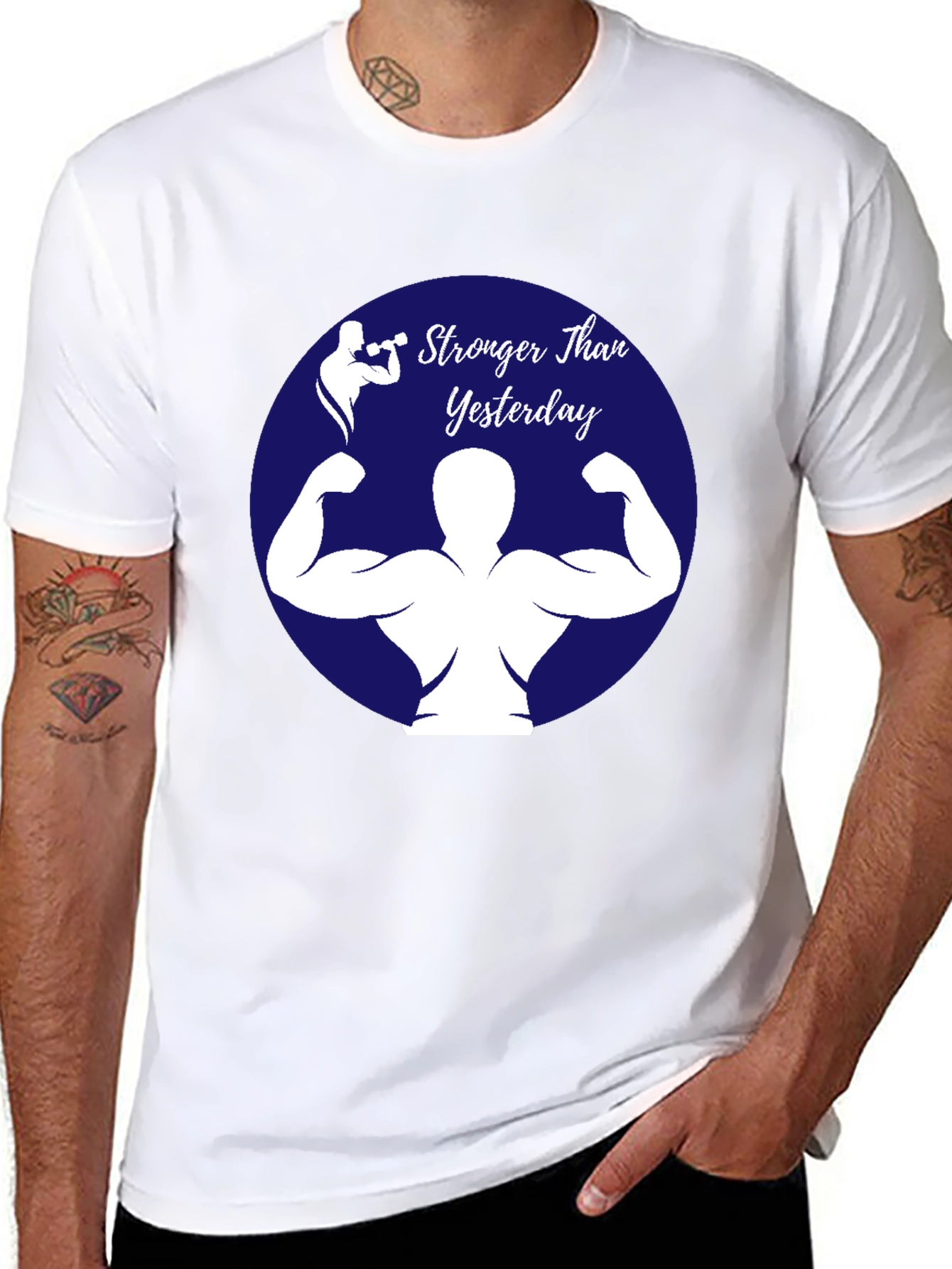 Stronger Than Yesterday T-Shirt - Gym Fitness Apparel