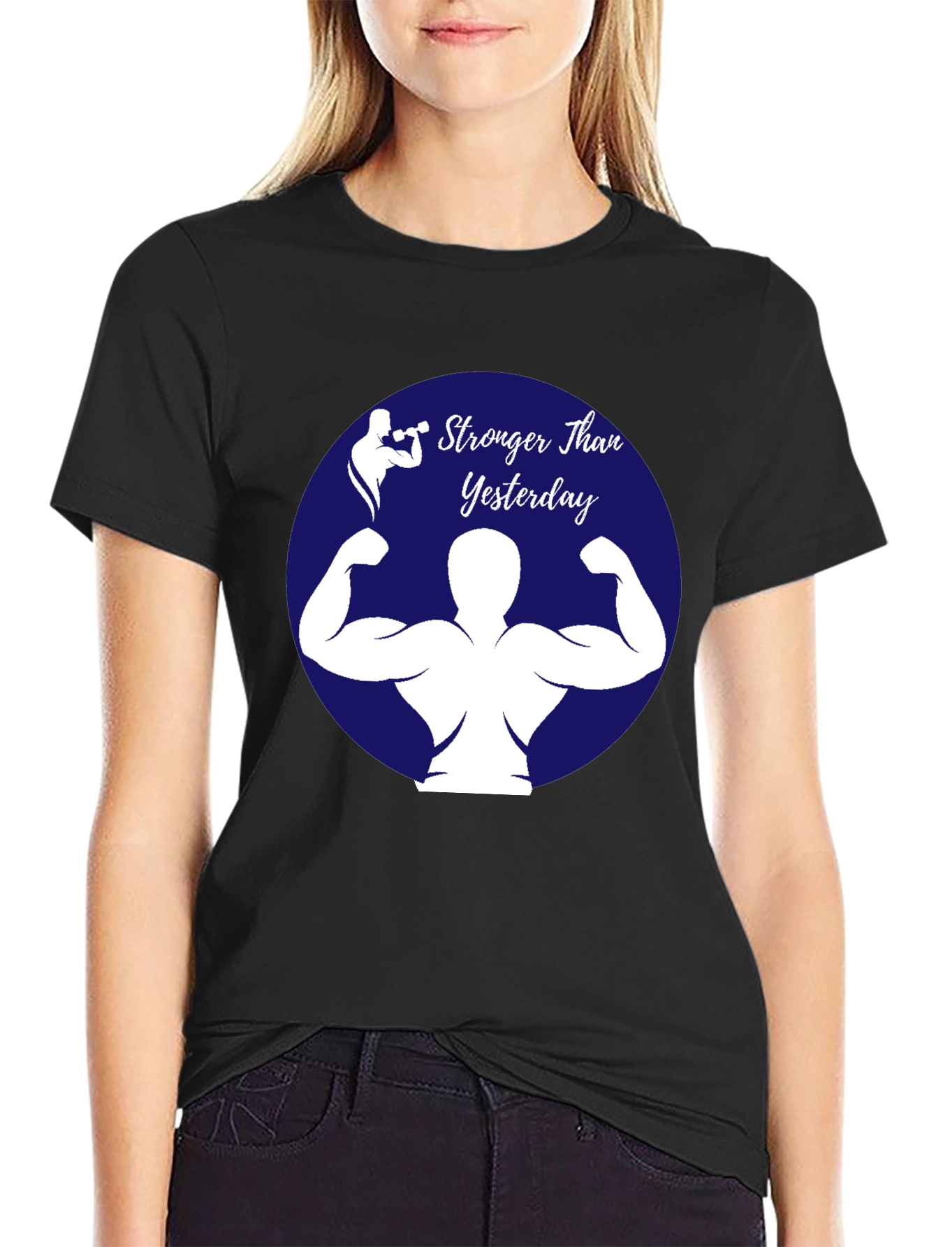 Stronger Than Yesterday T-Shirt - Gym Fitness Apparel