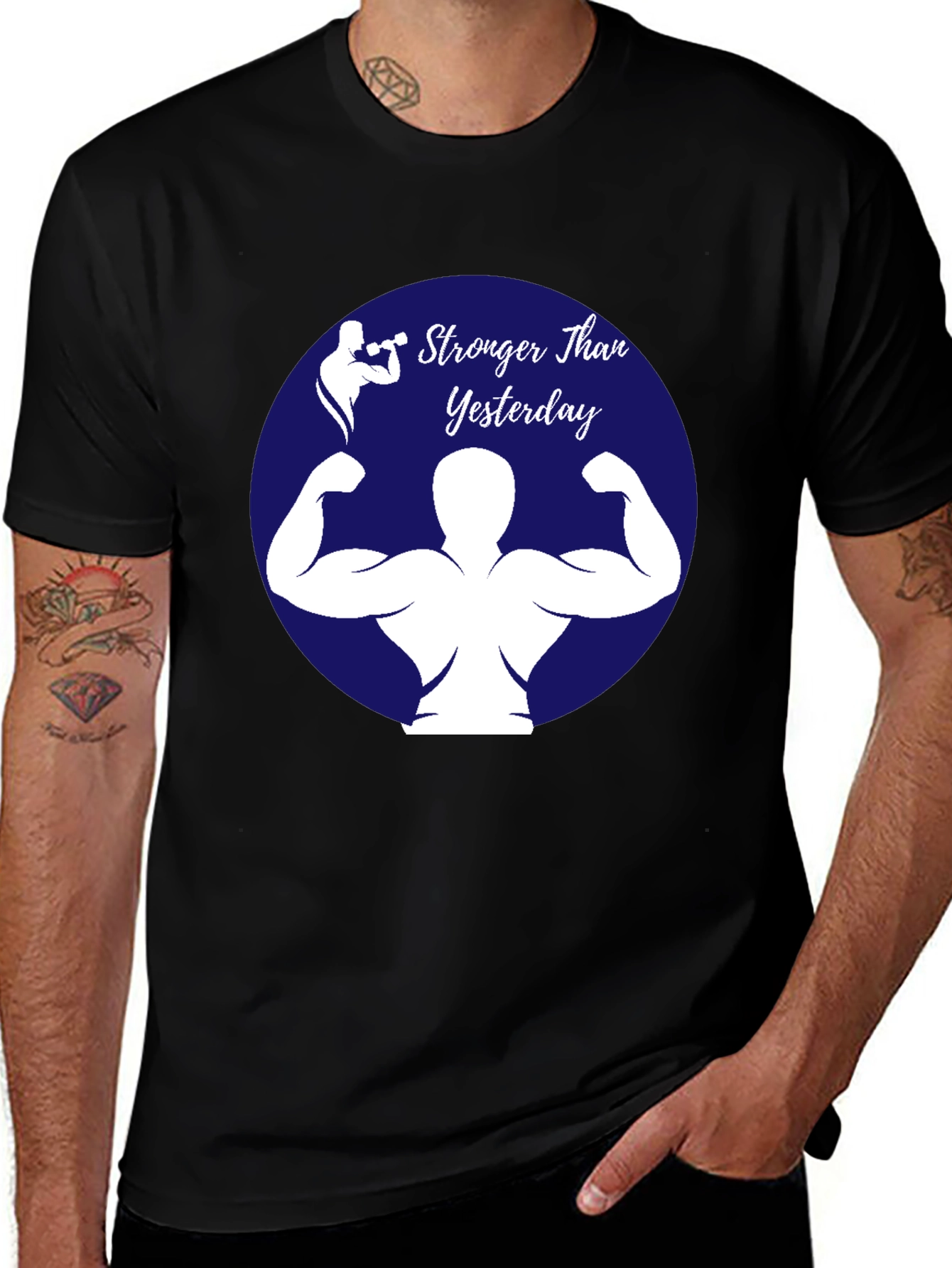 Stronger Than Yesterday T-Shirt - Gym Fitness Apparel