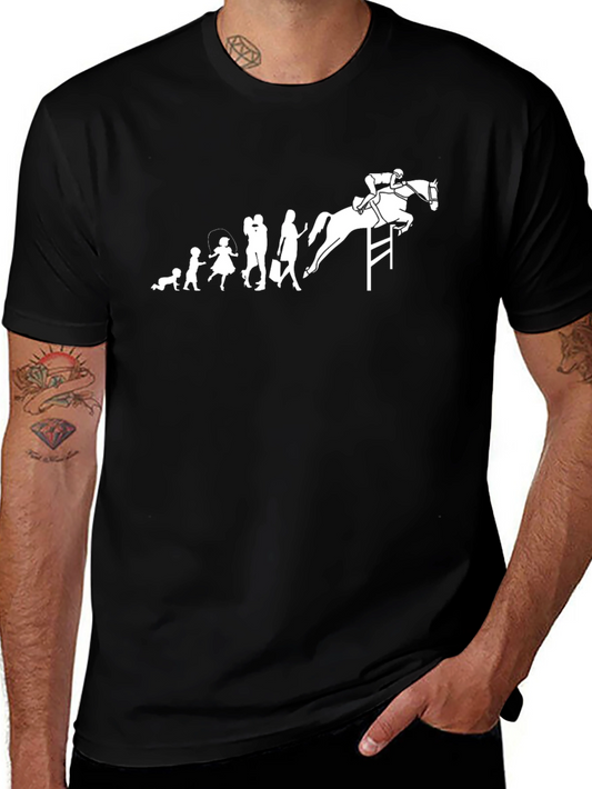 Equestrian Evolution Black Graphic Tee