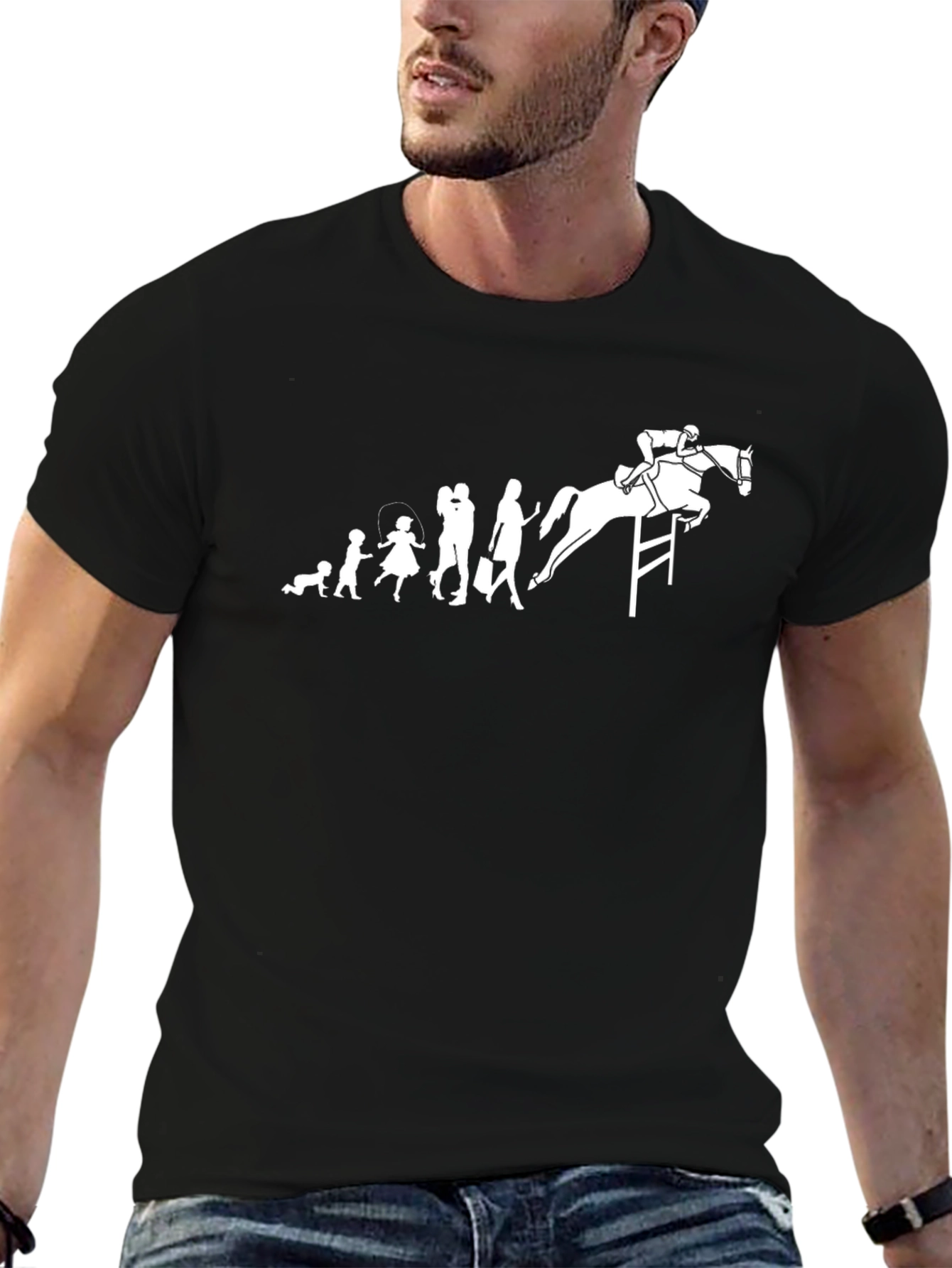 Equestrian Evolution Black Graphic Tee