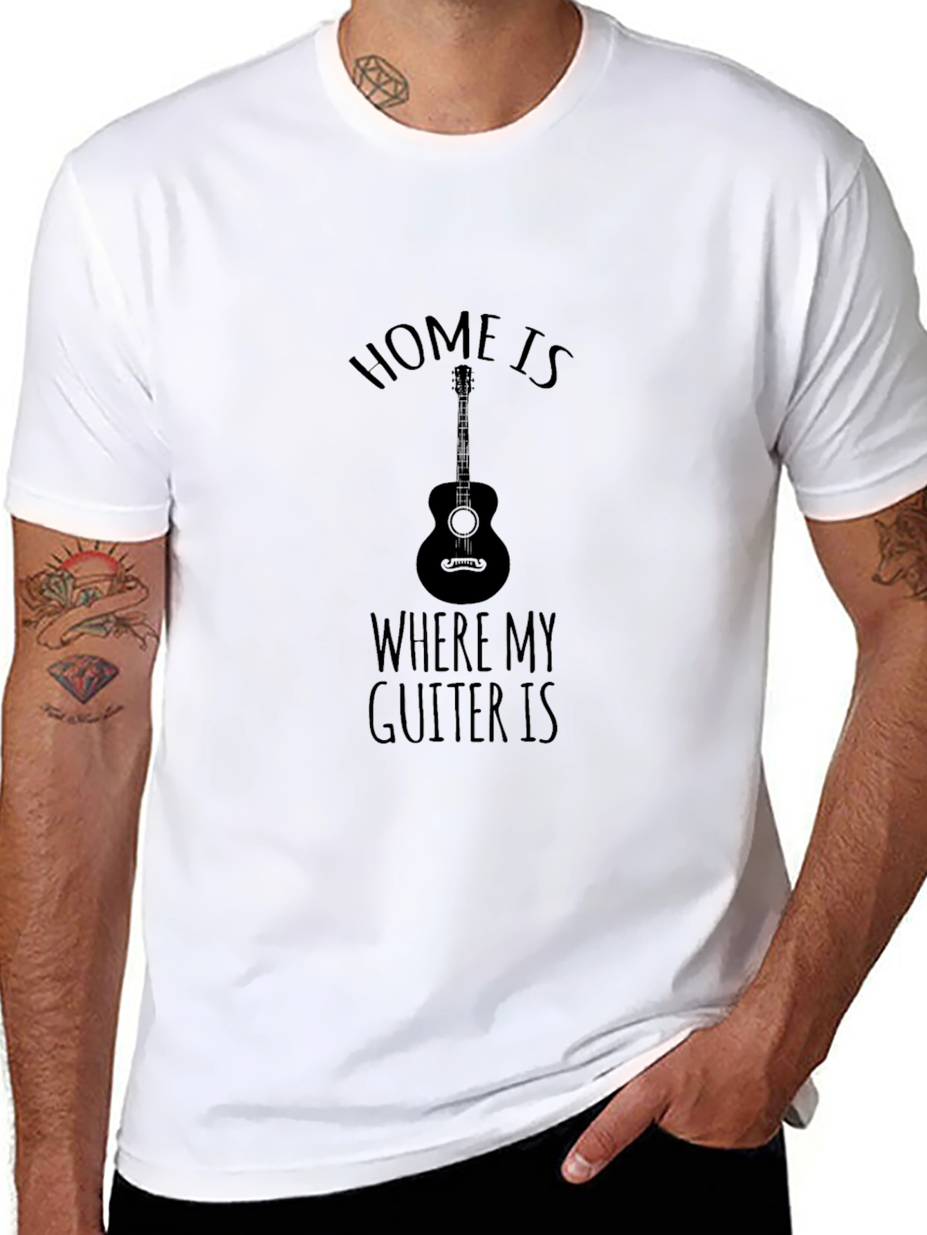 Home Is Where My Guitar Is T-Shirt Musician Tee