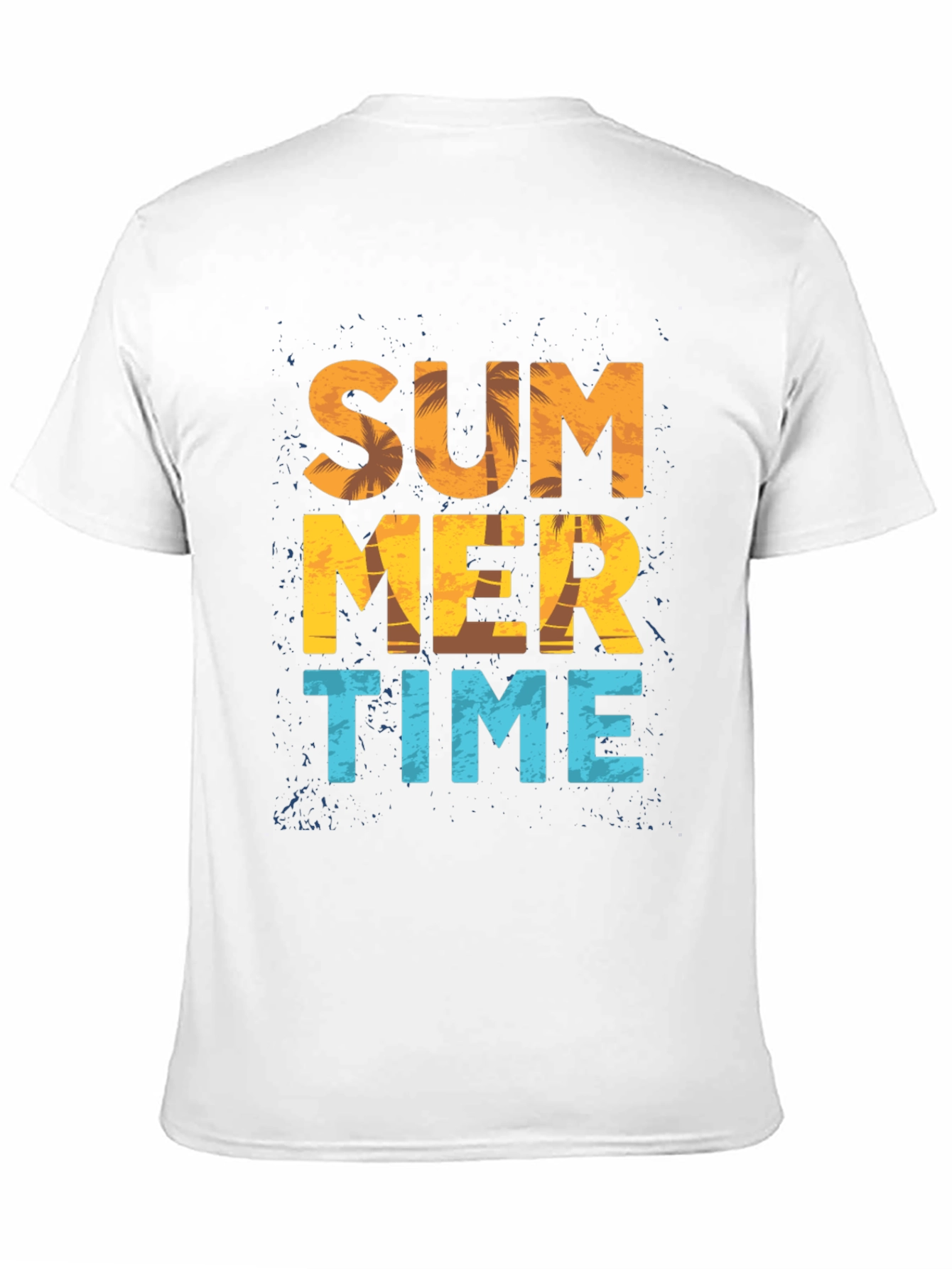 Summer Time Graphic Print Black T-Shirt