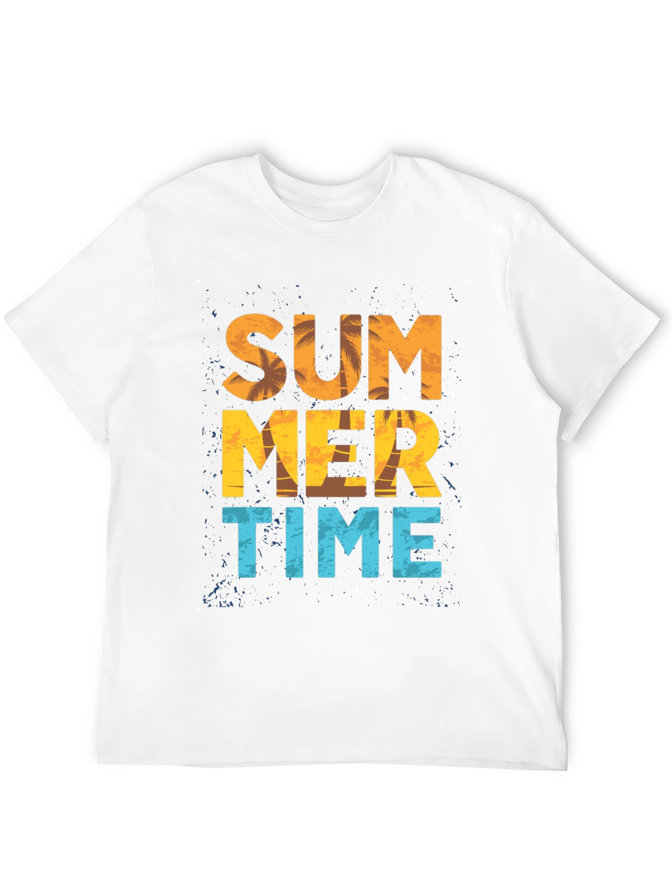 Summer Time Graphic Print Black T-Shirt