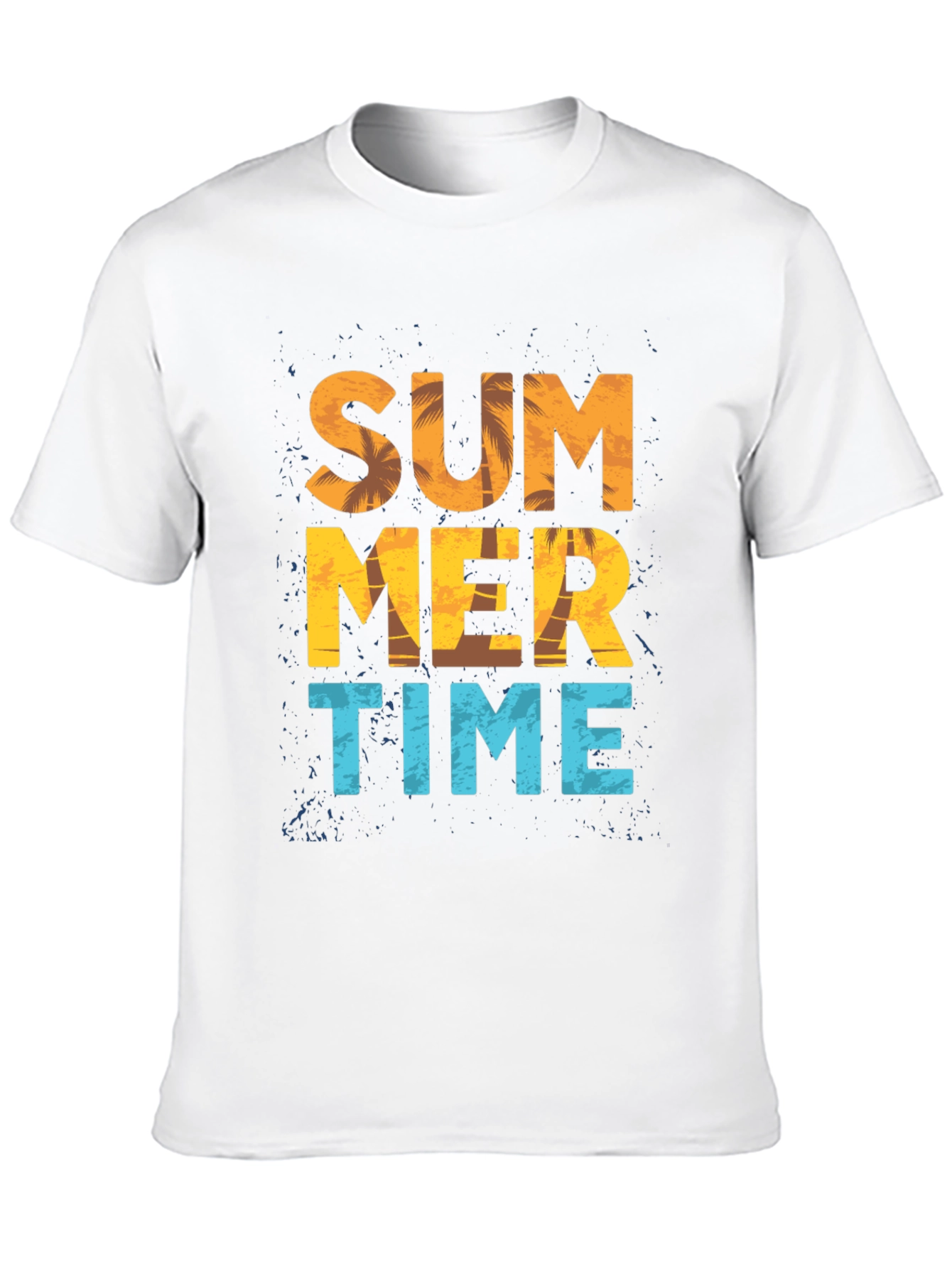 Summer Time Graphic Print Black T-Shirt