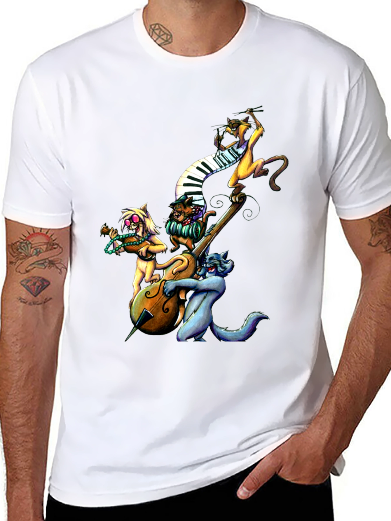 Cool Cats Jazz Band Black T-Shirt