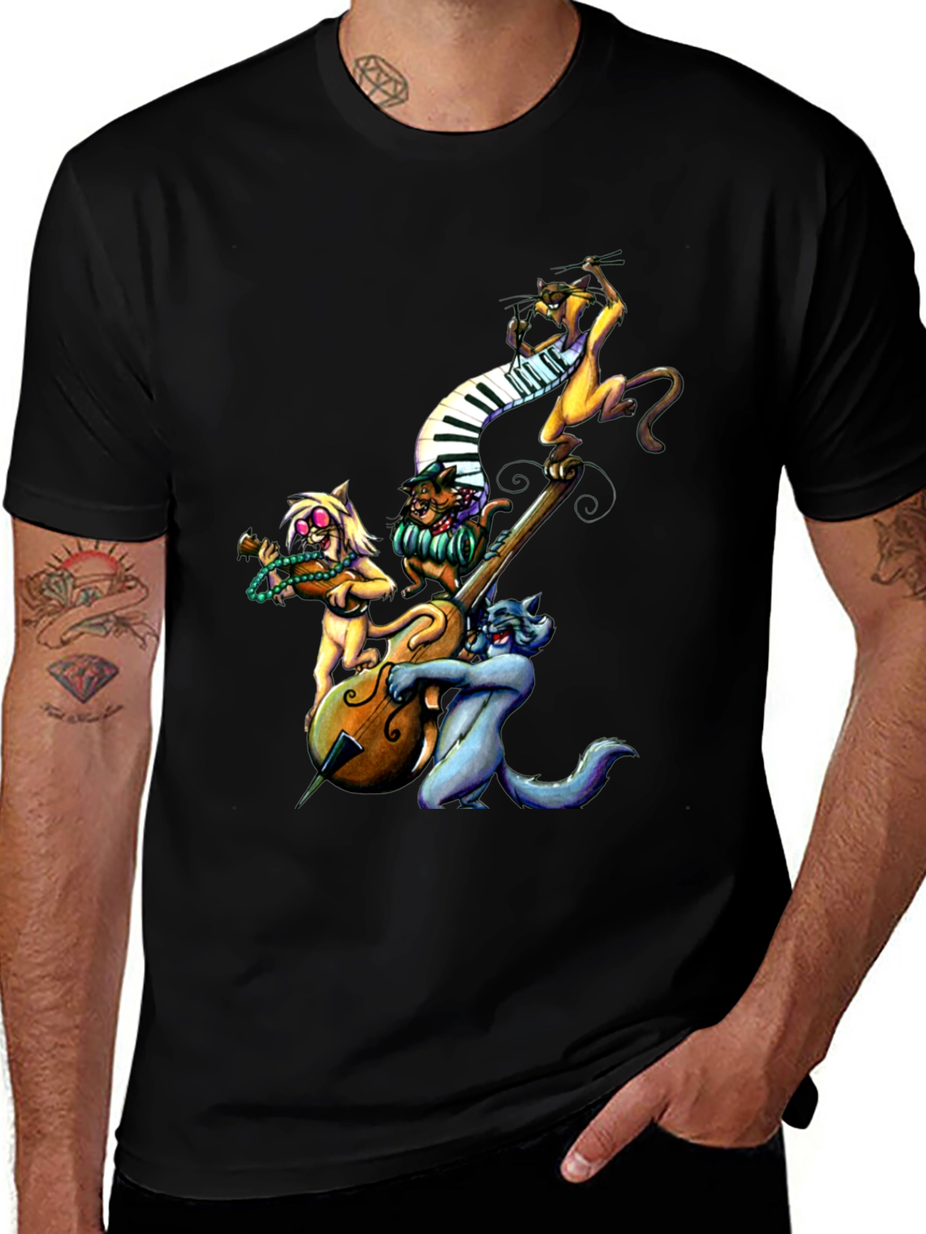 Cool Cats Jazz Band Black T-Shirt