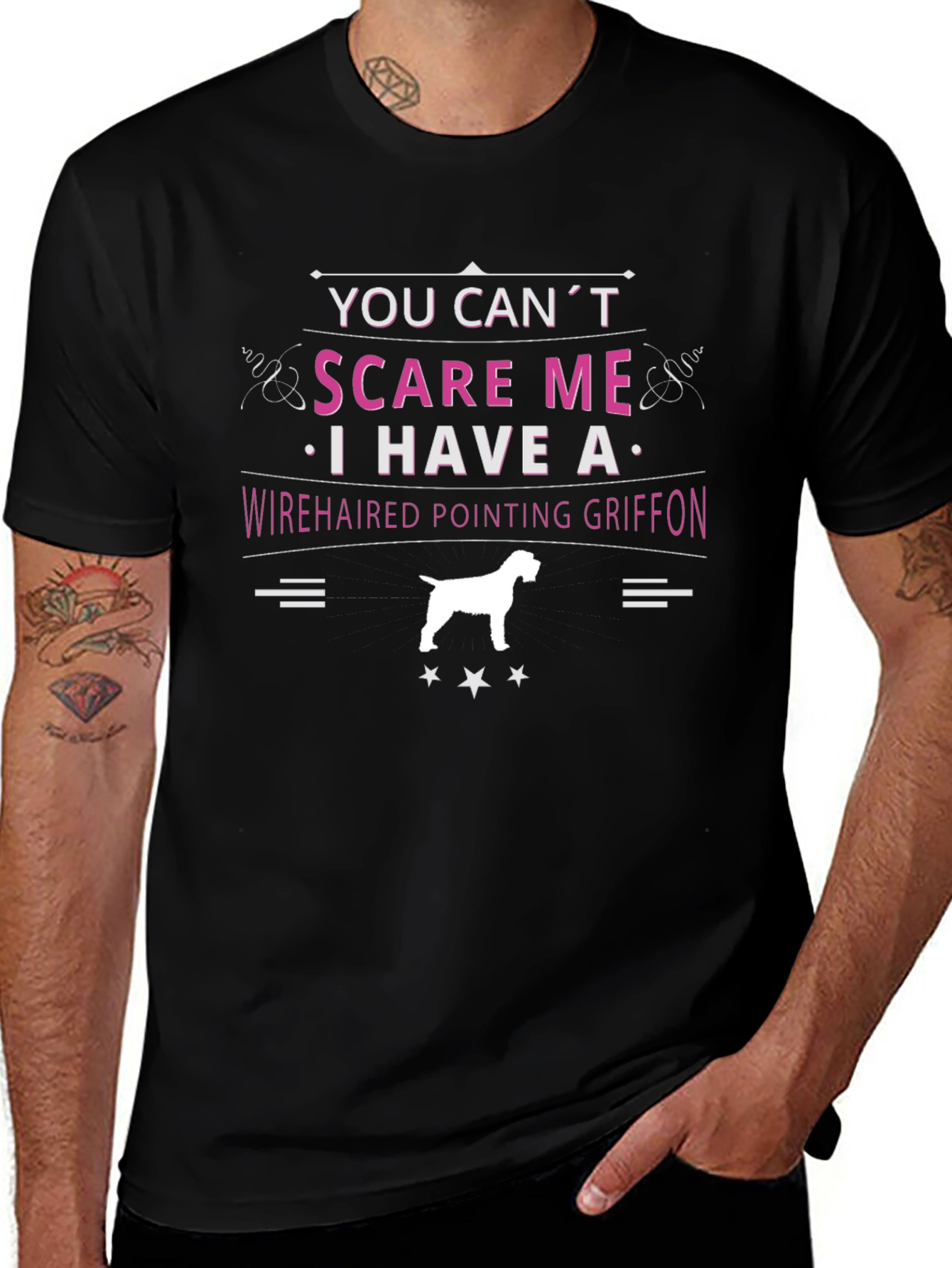 Wirehaired Pointing Griffon T-Shirt - You Cant Scare Me!