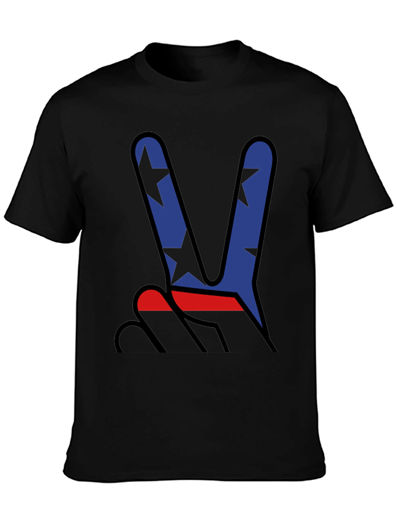 Peace Sign Star Graphic T-Shirt - Mens Casual Tee