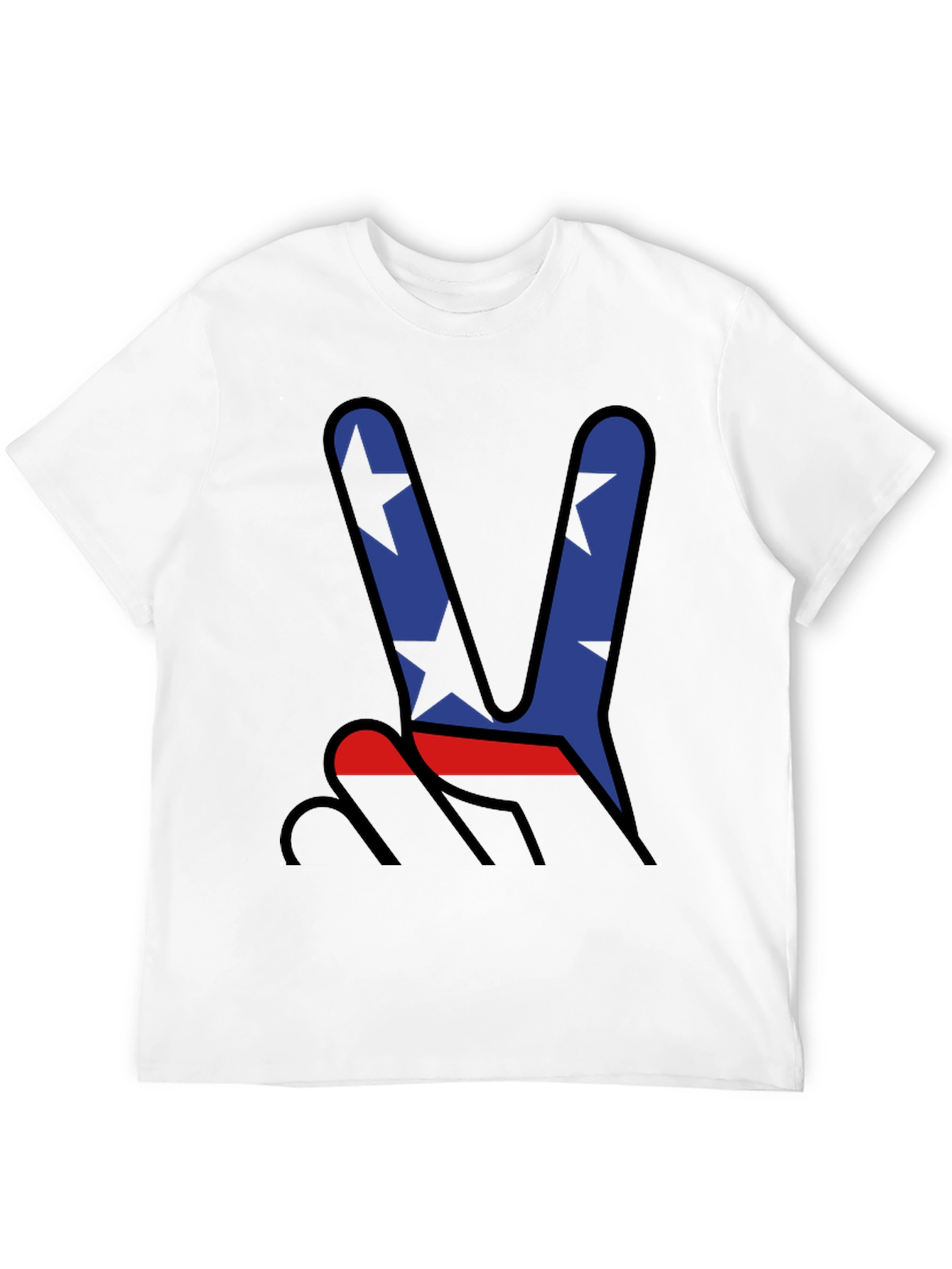 Peace Sign Star Graphic T-Shirt - Mens Casual Tee