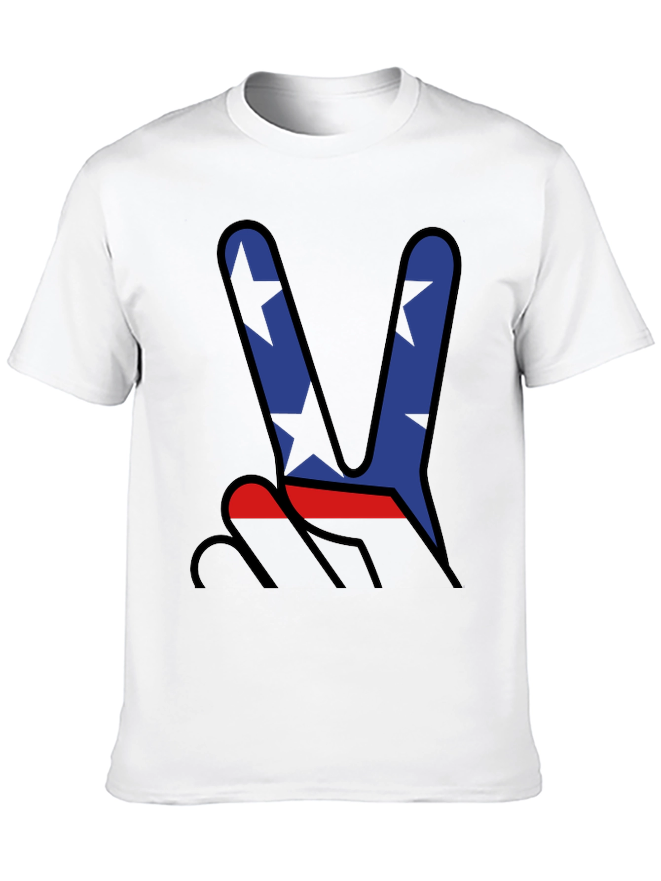 Peace Sign Star Graphic T-Shirt - Mens Casual Tee