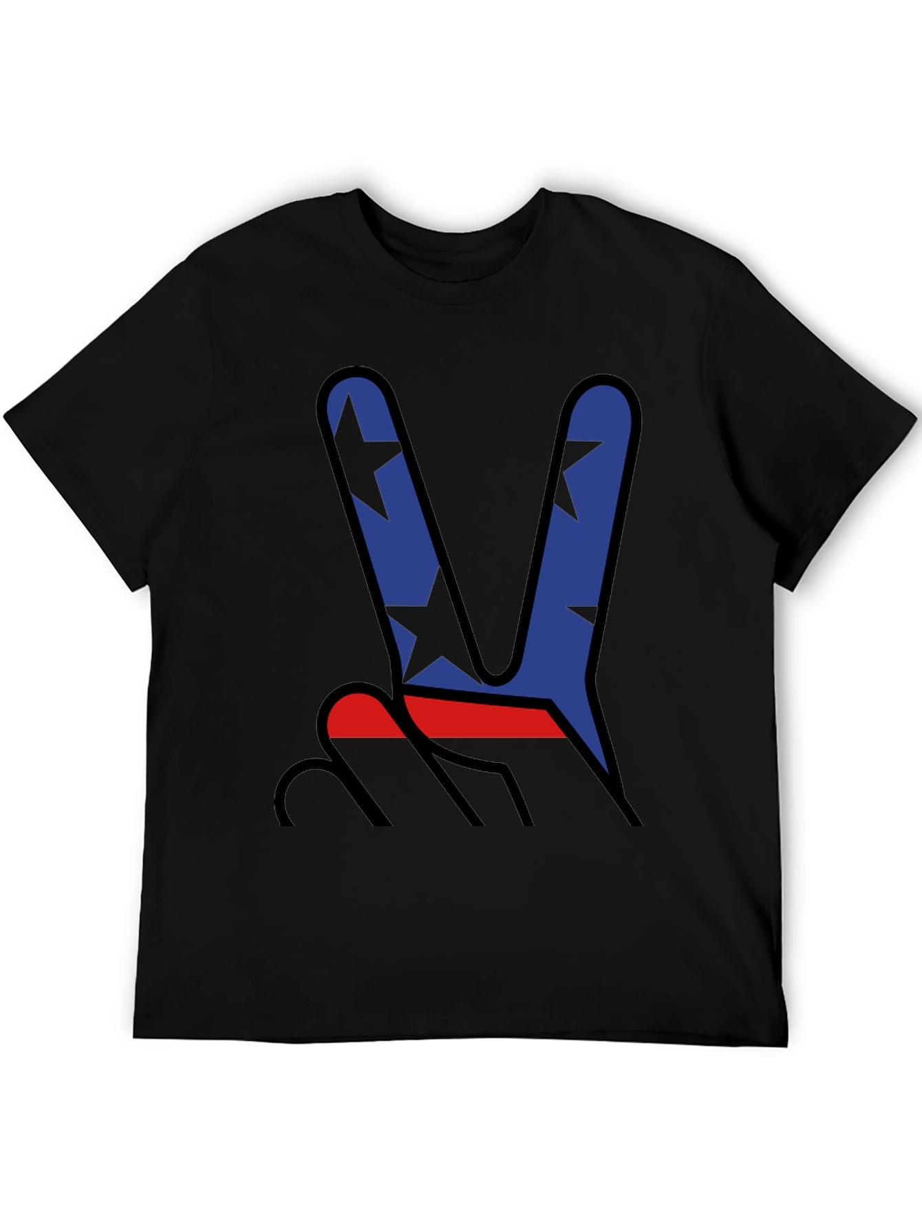 Peace Sign Star Graphic T-Shirt - Mens Casual Tee