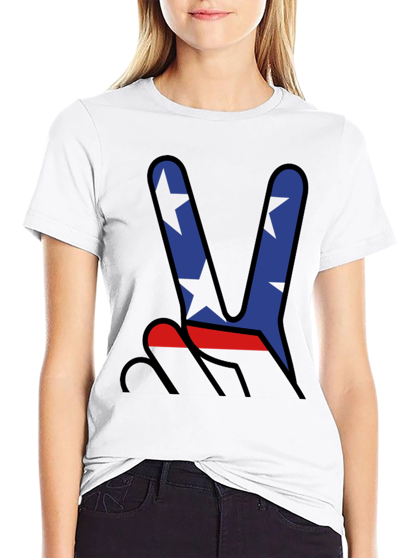 Peace Sign Star Graphic T-Shirt - Mens Casual Tee