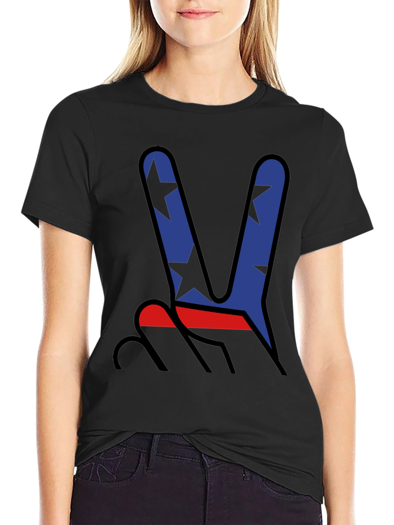 Peace Sign Star Graphic T-Shirt - Mens Casual Tee