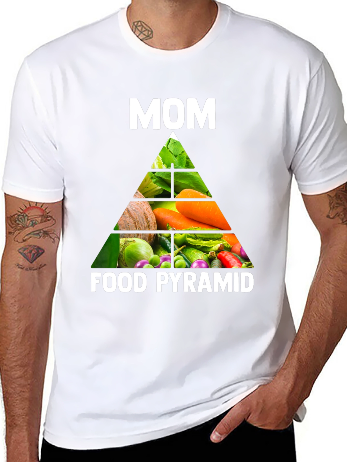 Moms Food Pyramid T-Shirt - Healthy Eating Tee