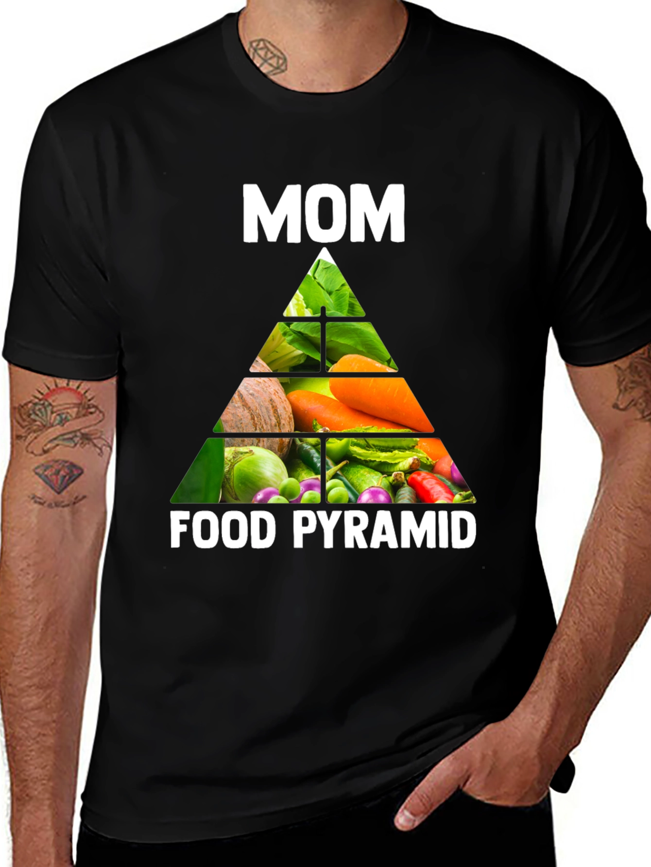 Moms Food Pyramid T-Shirt - Healthy Eating Tee