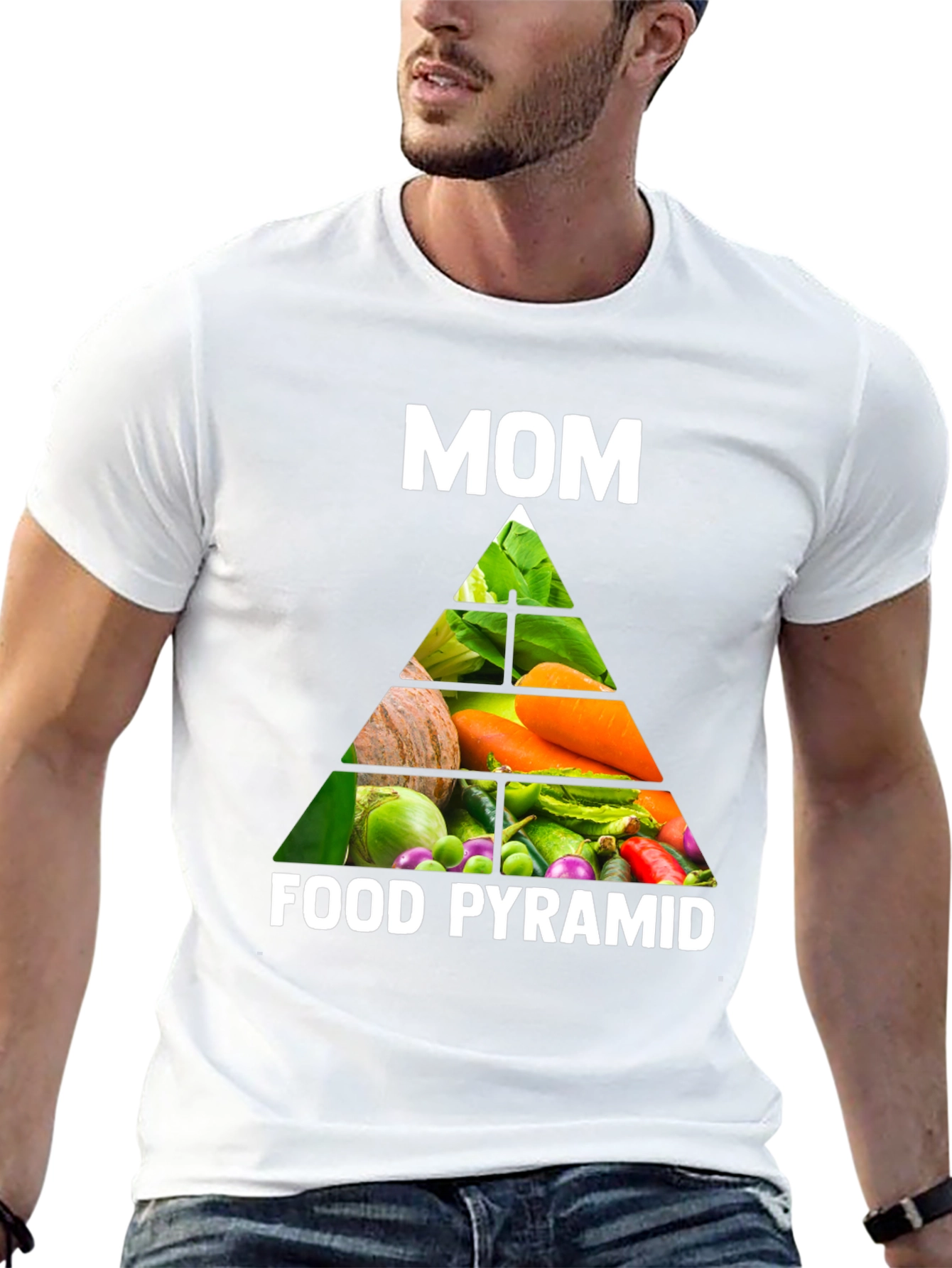 Moms Food Pyramid T-Shirt - Healthy Eating Tee