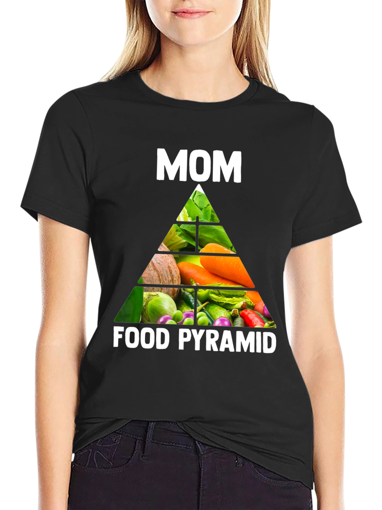 Moms Food Pyramid T-Shirt - Healthy Eating Tee