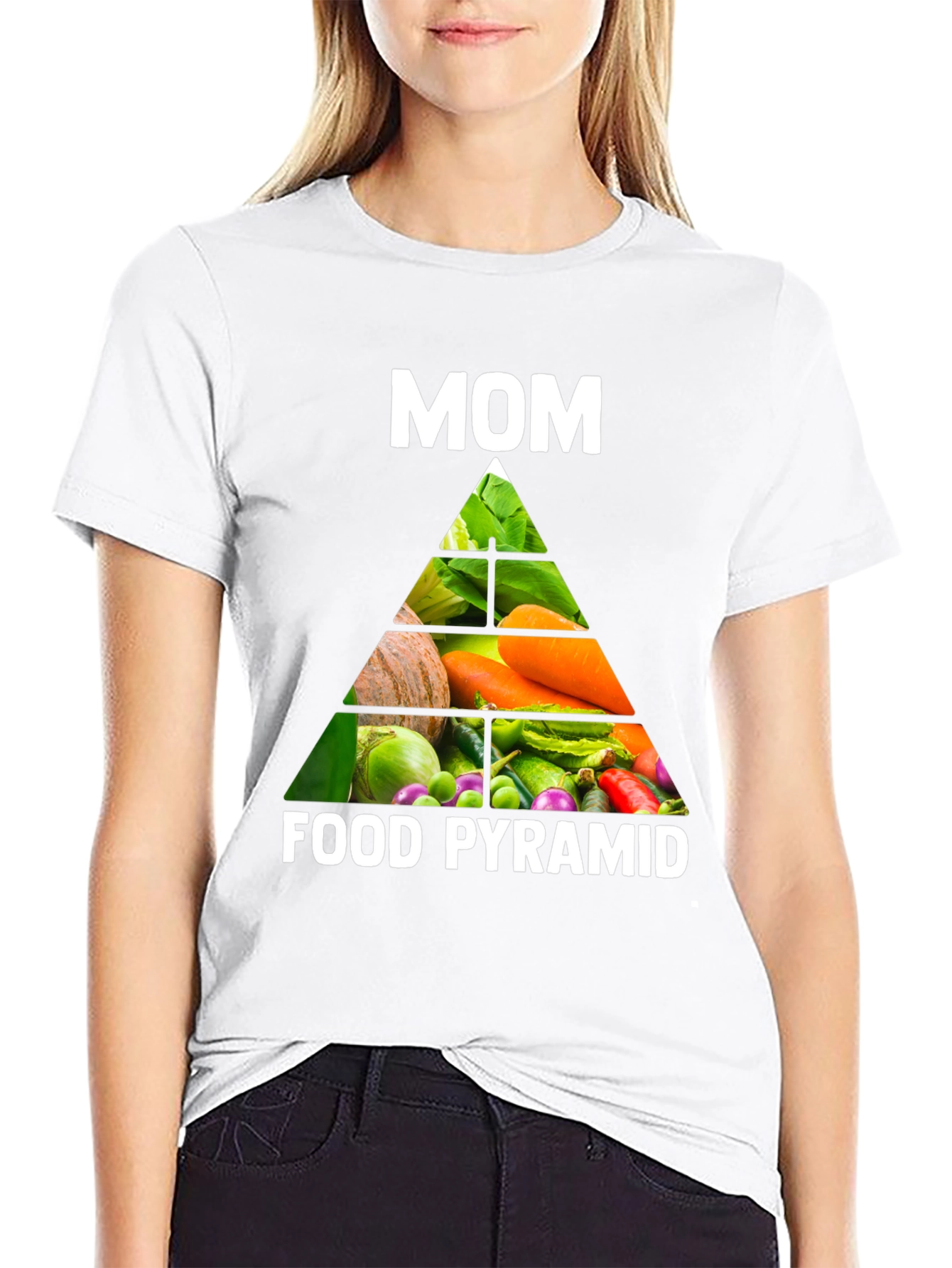 Moms Food Pyramid T-Shirt - Healthy Eating Tee