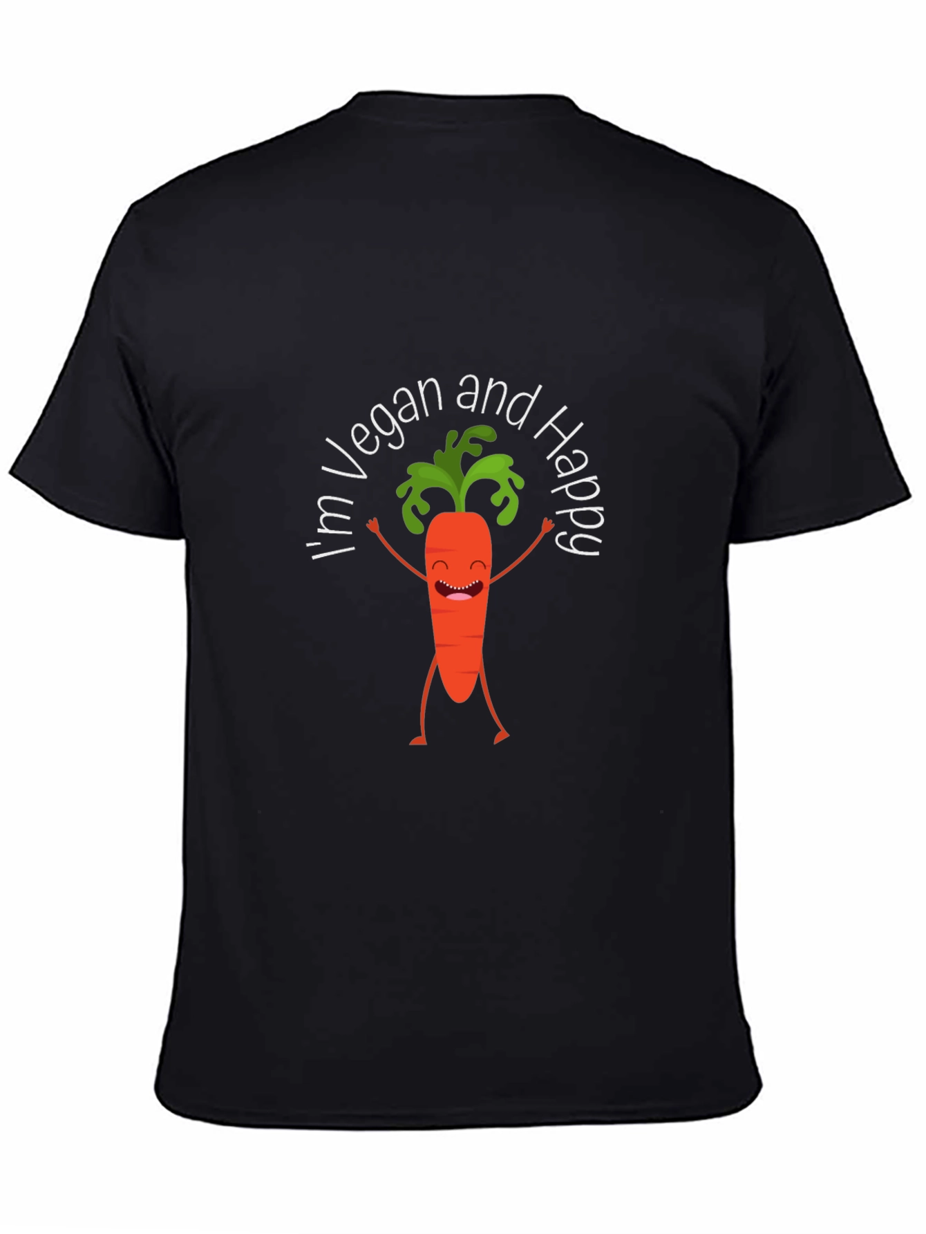 Vegan Happy Carrot Black T-Shirt