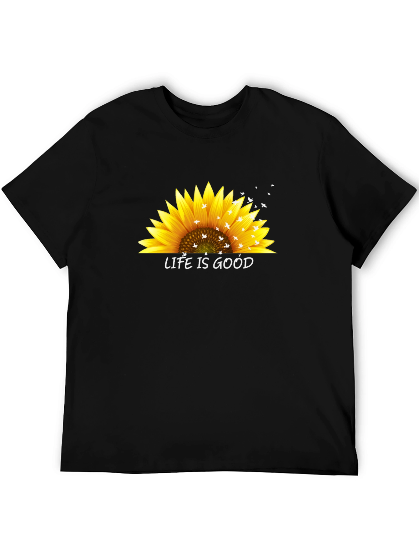 Life is Good Sunflower Graphic Tee - Black