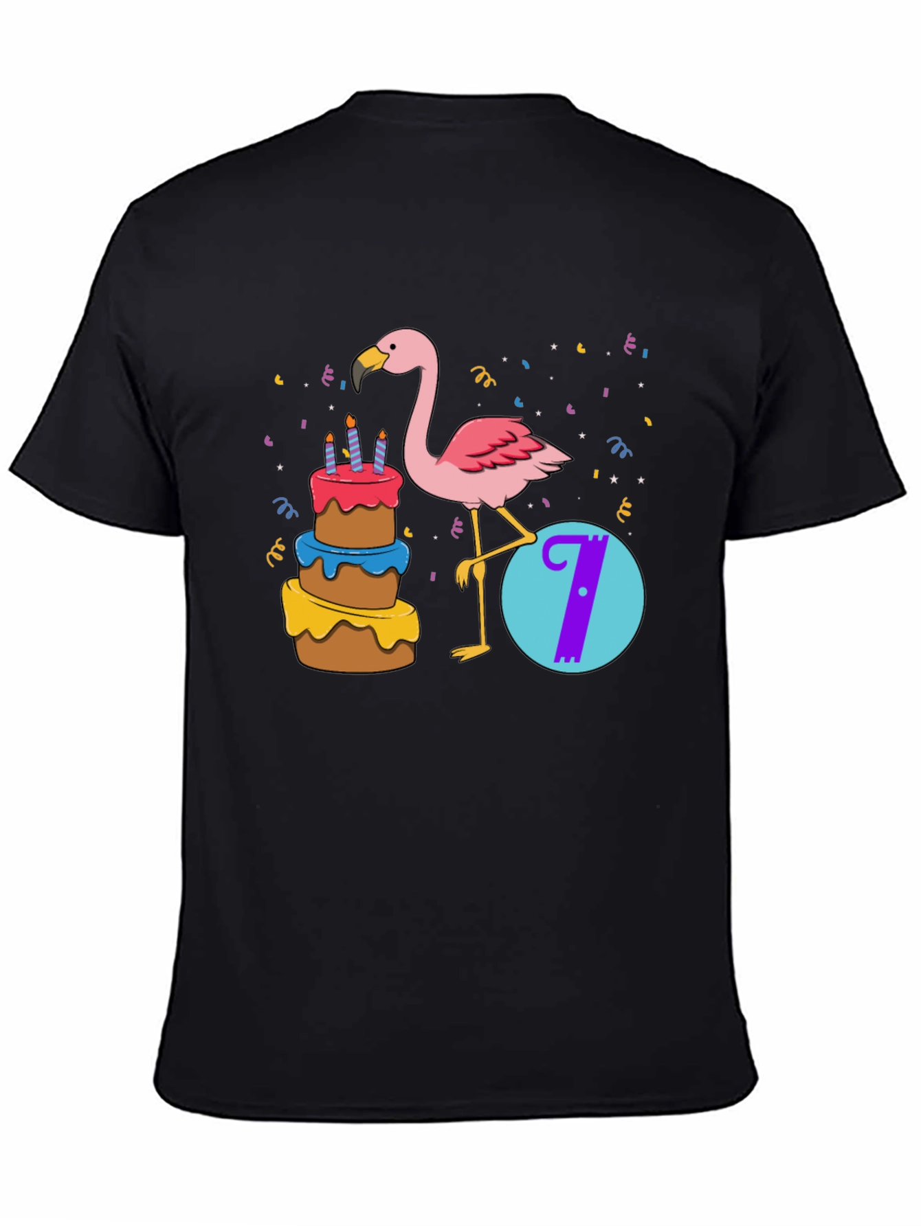 Birthday Flamingo Number 7 Kids T-Shirt