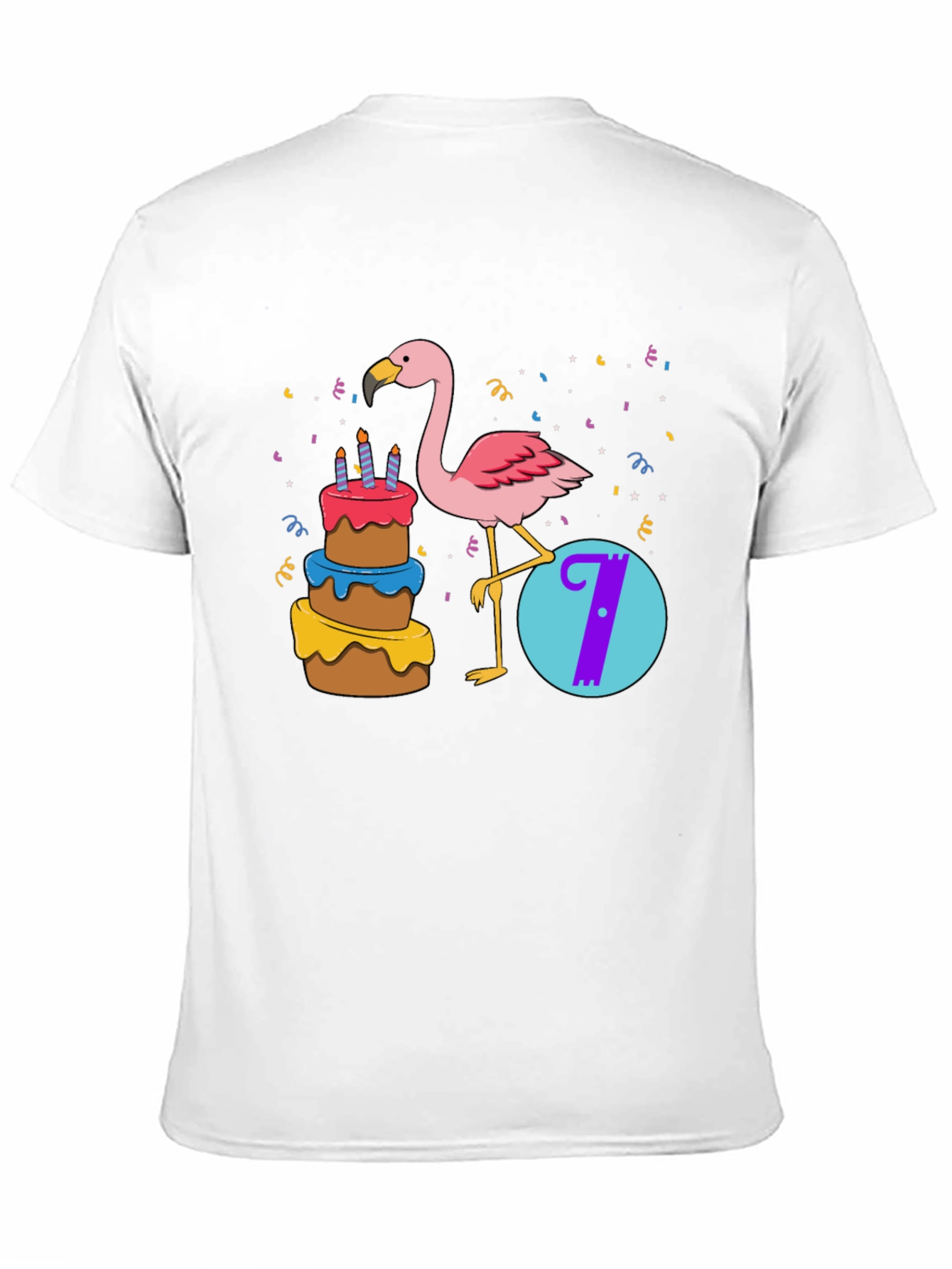 Birthday Flamingo Number 7 Kids T-Shirt