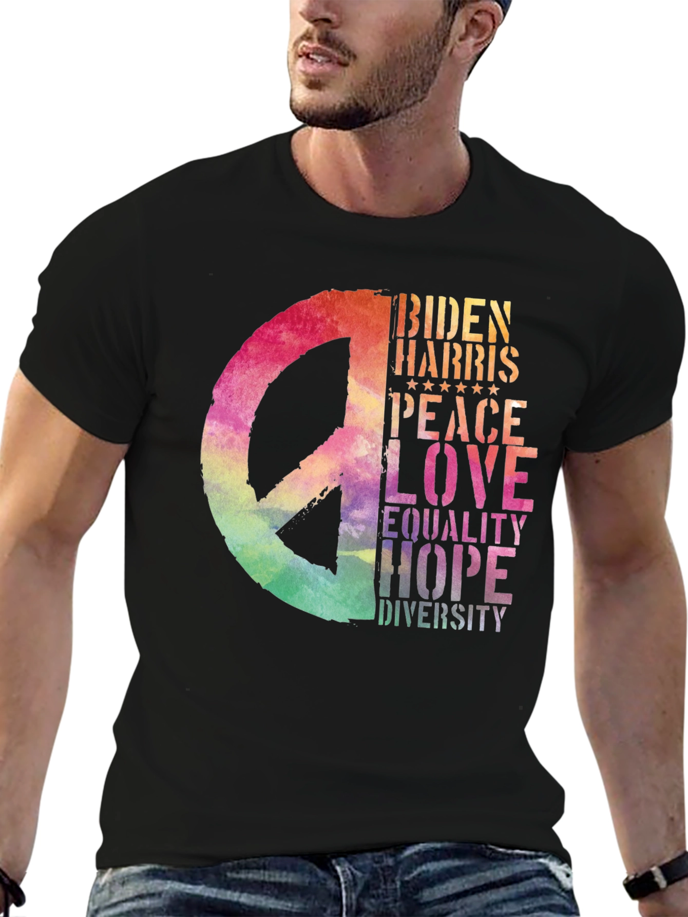 Biden Harris Peace Love Graphic T-Shirt