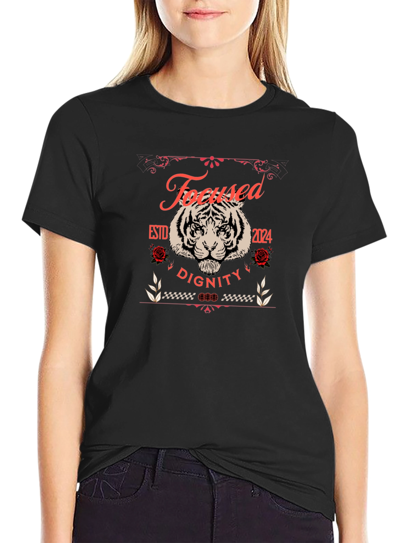 Focused Dignity Tiger Graphic T-Shirt
