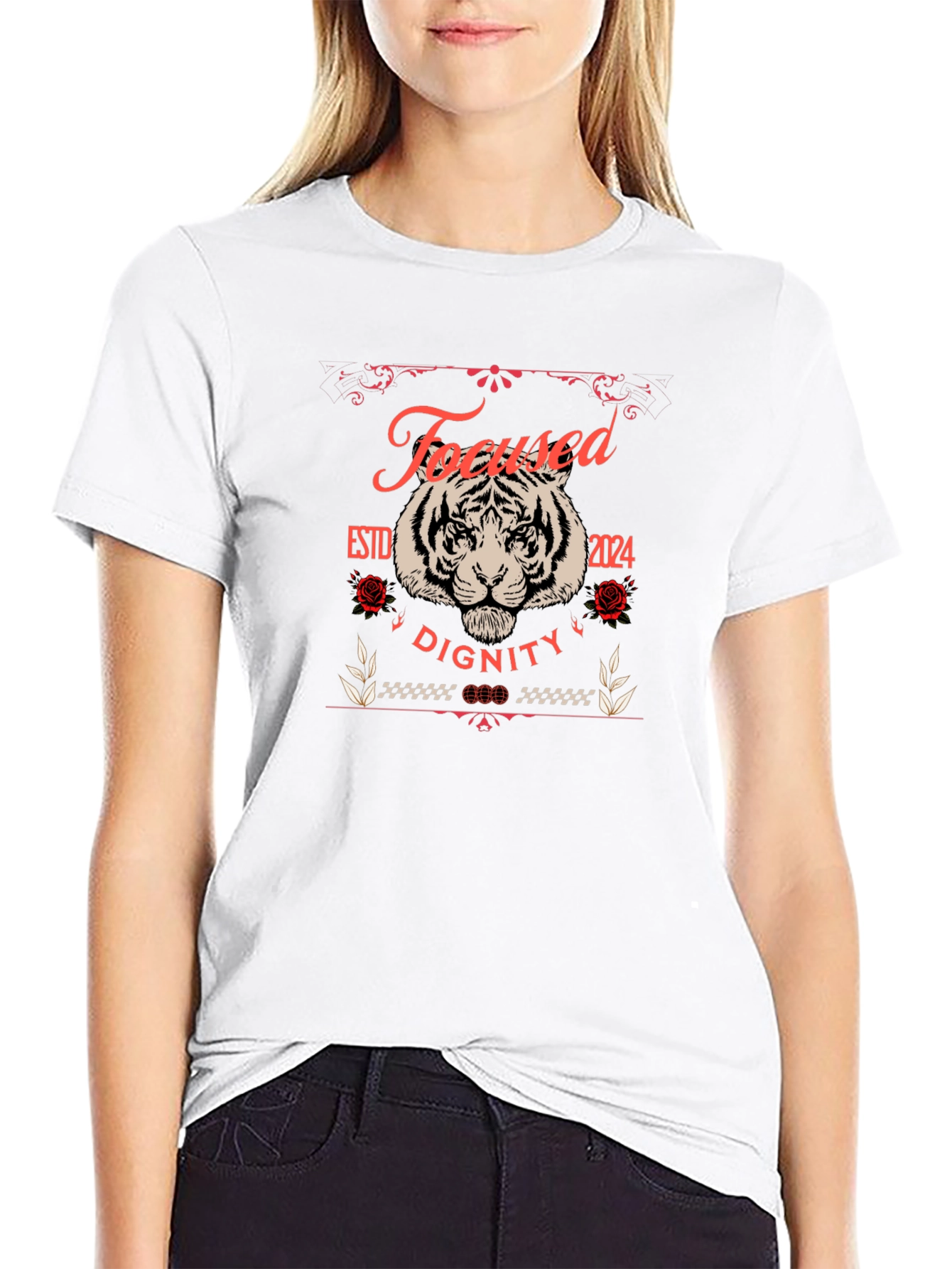 Focused Dignity Tiger Graphic T-Shirt