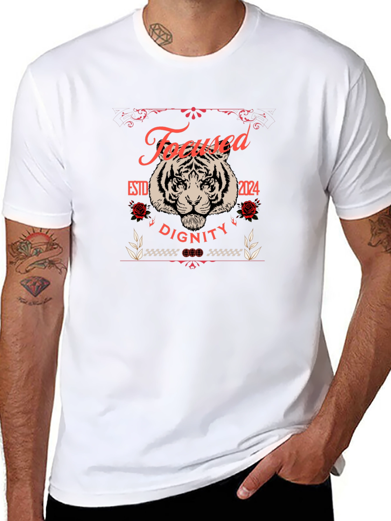Focused Dignity Tiger Graphic T-Shirt