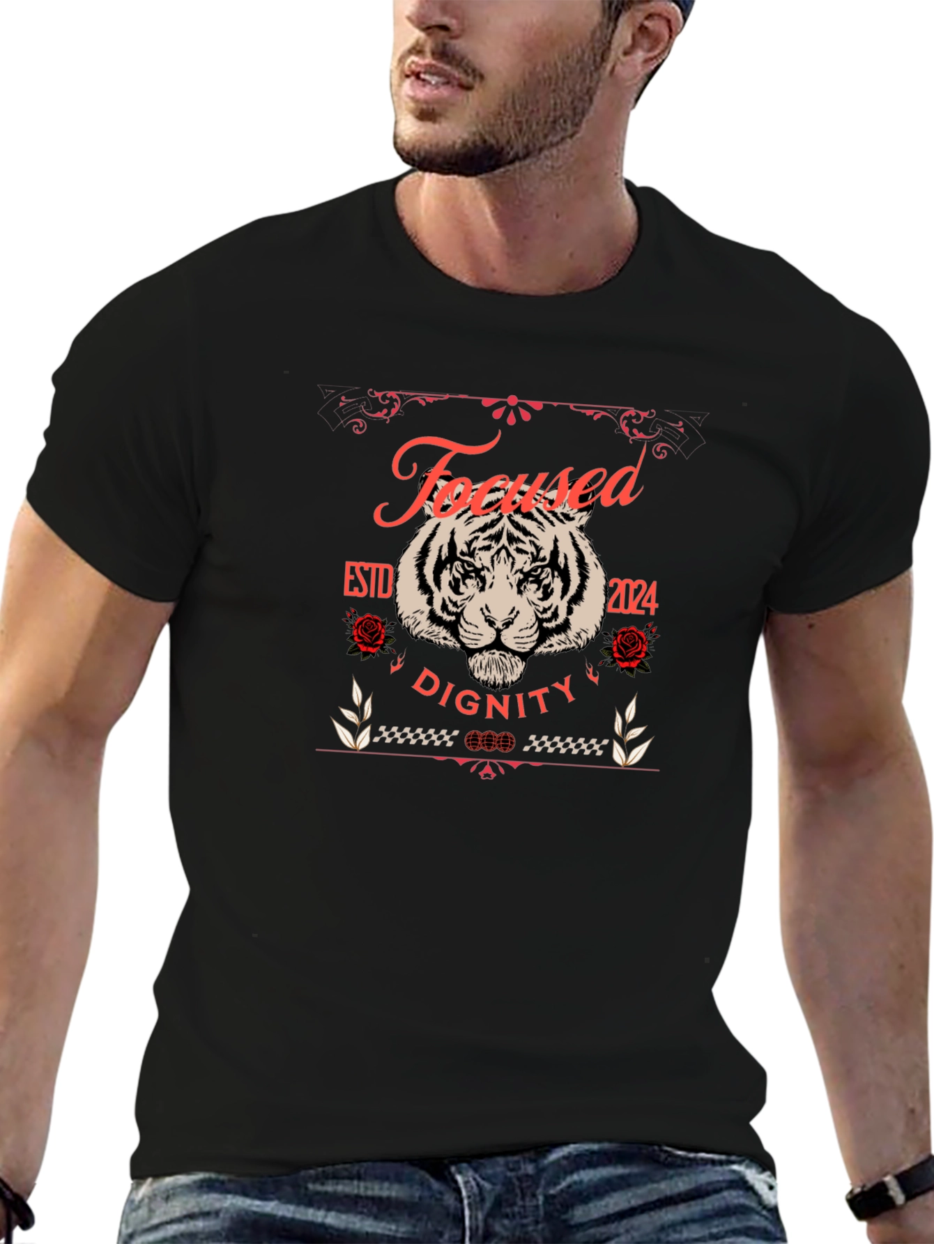 Focused Dignity Tiger Graphic T-Shirt