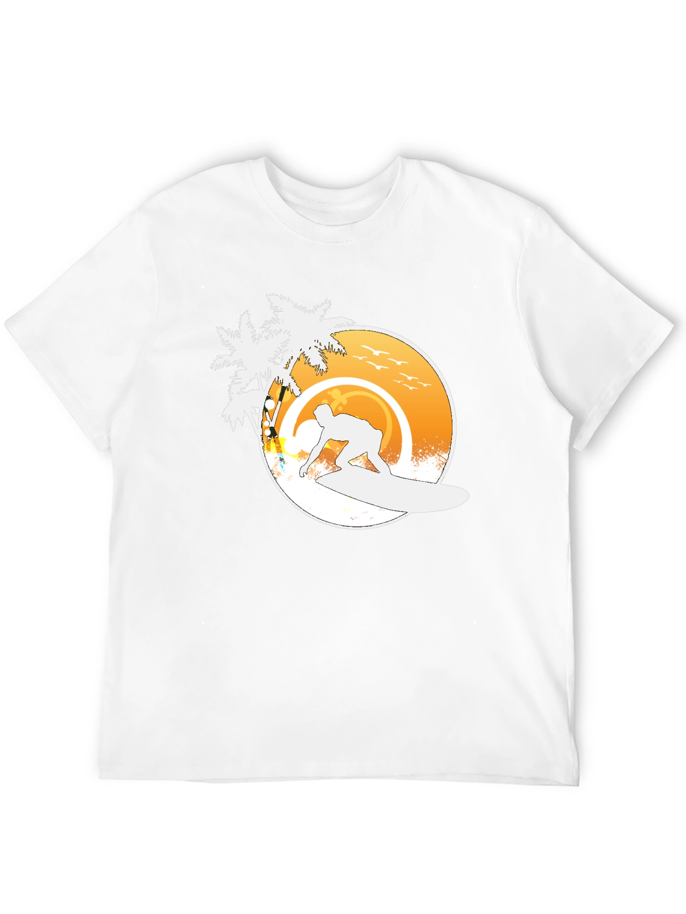 Surfer T-Shirt - Palm Tree Beach Design
