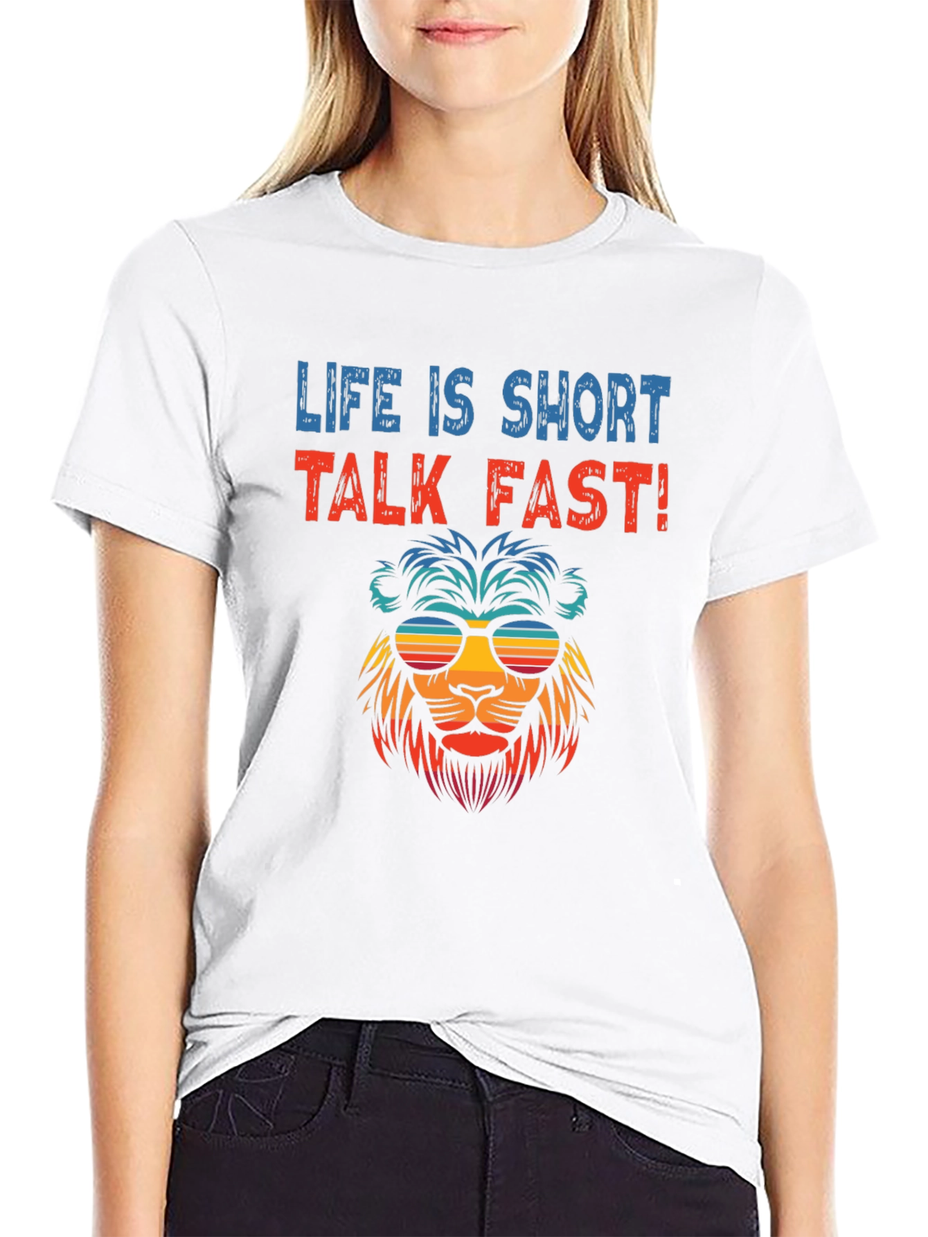 Life Is Short Talk Fast Lion Graphic Tee