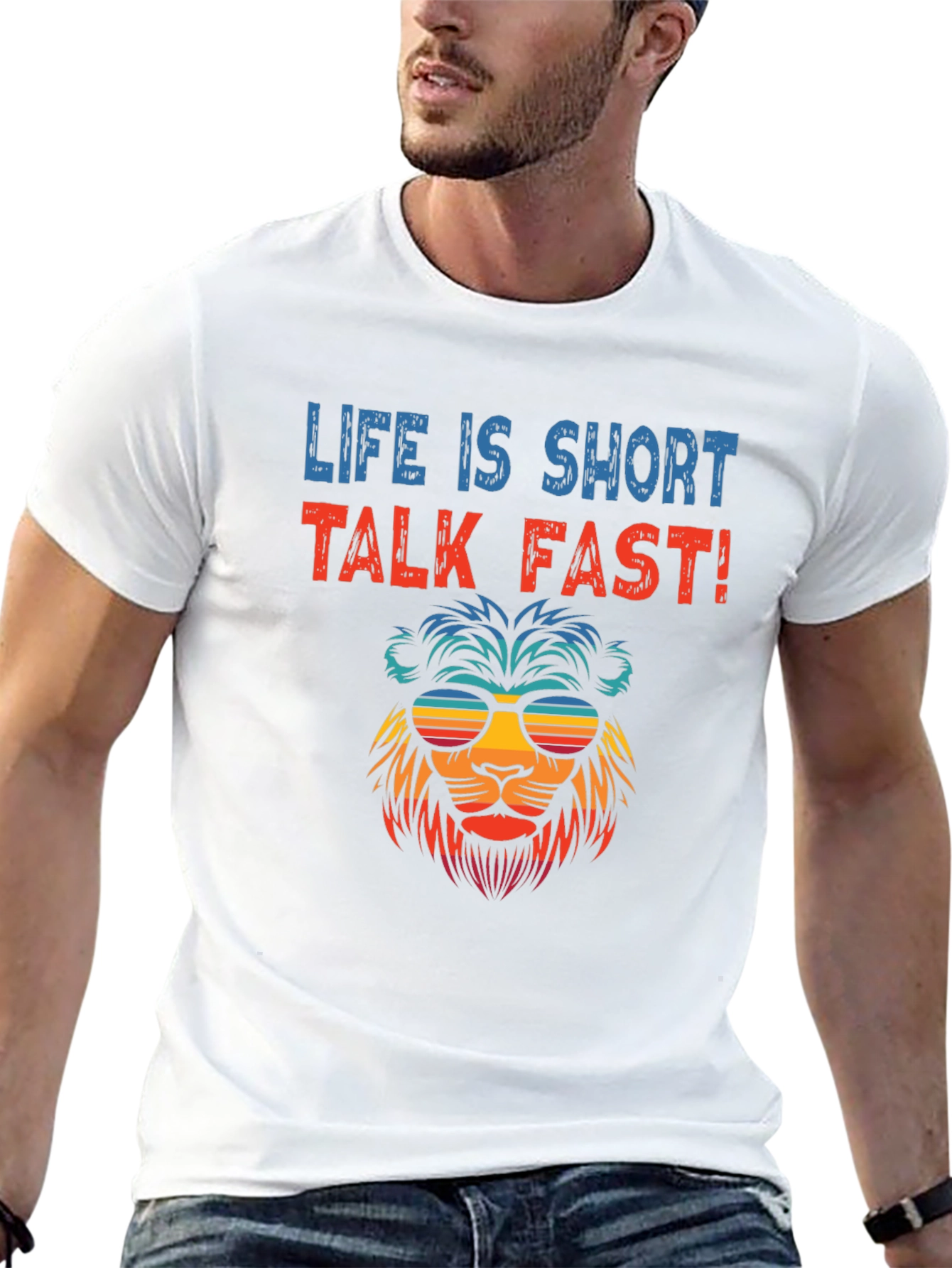 Life Is Short Talk Fast Lion Graphic Tee