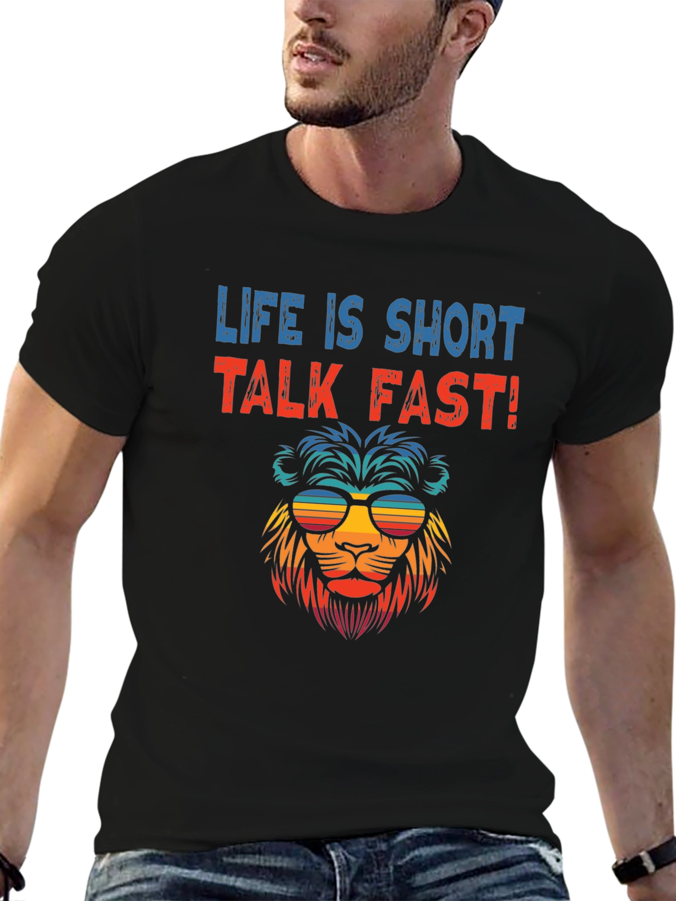 Life Is Short Talk Fast Lion Graphic Tee