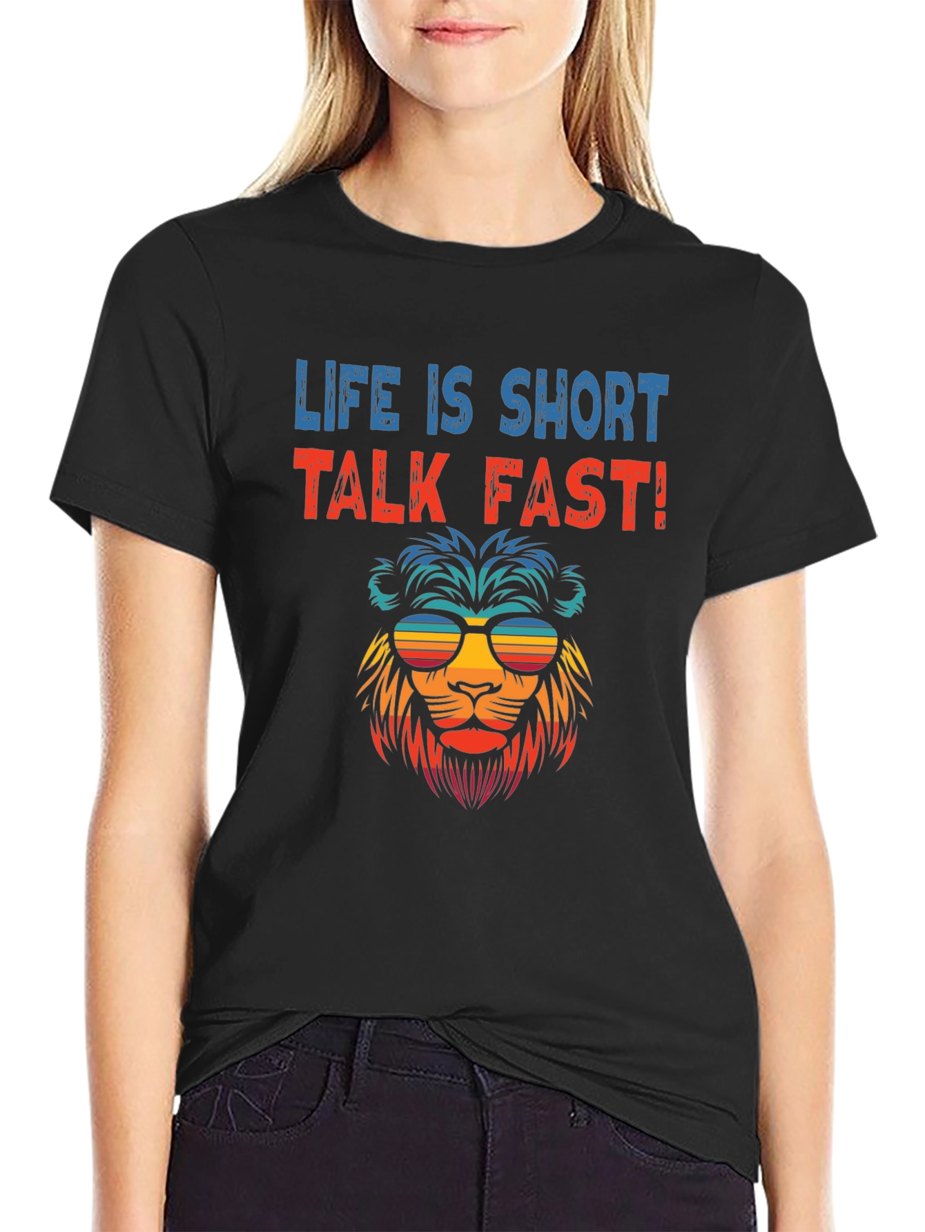 Life Is Short Talk Fast Lion Graphic Tee