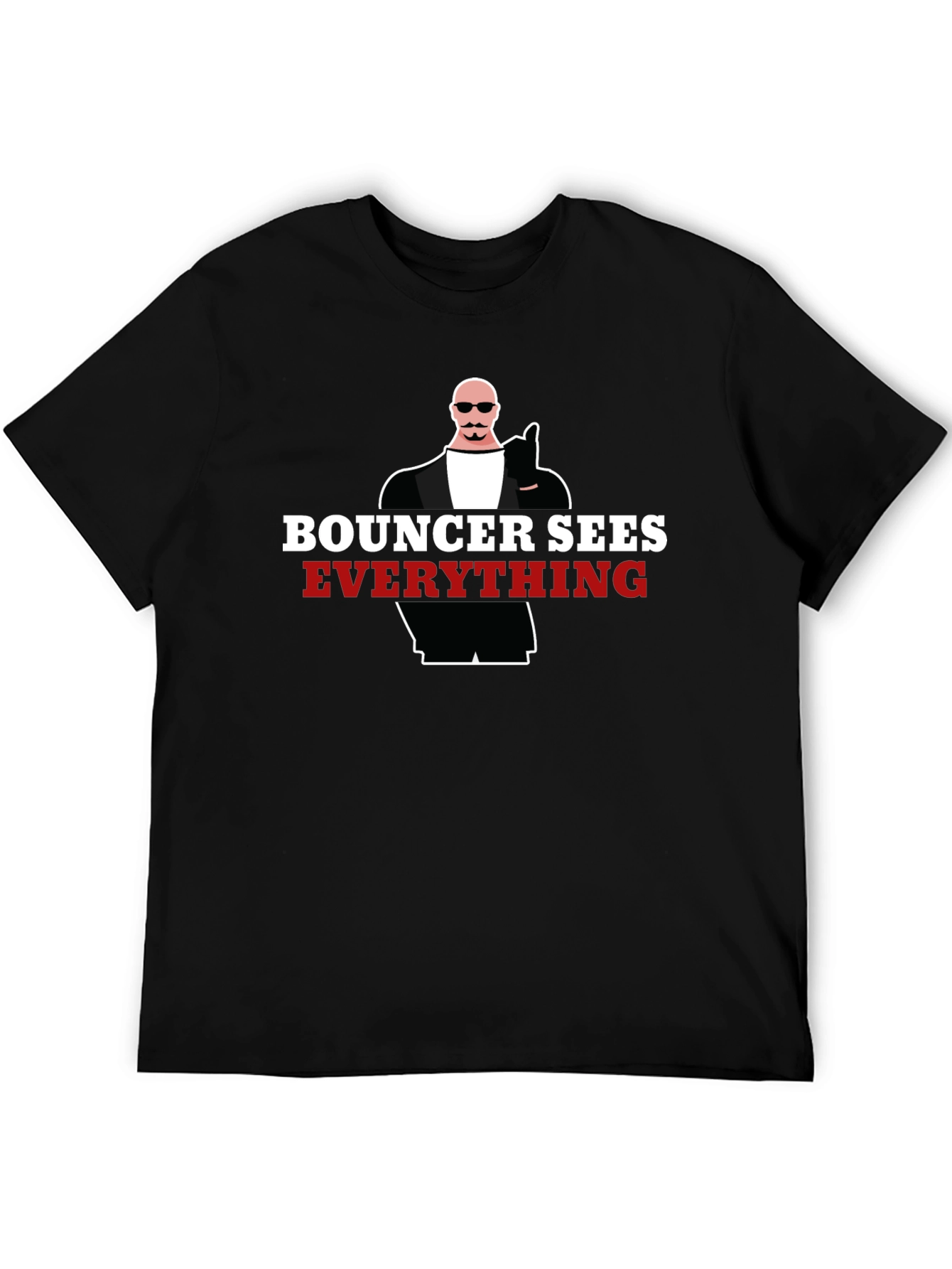 Bouncer Sees Everything Graphic Tee - Black