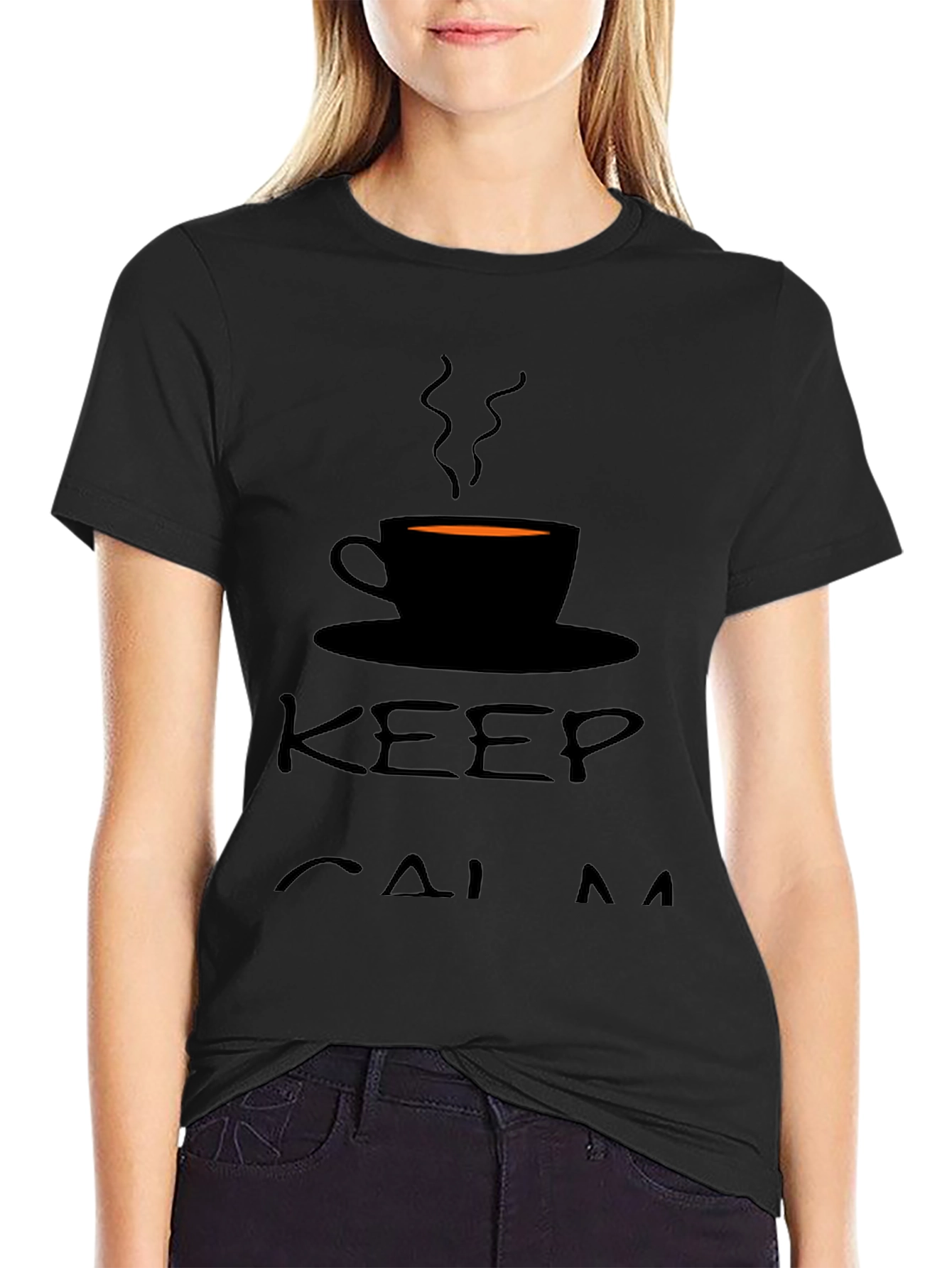 Keep Calm and Drink Coffee Black T-Shirt
