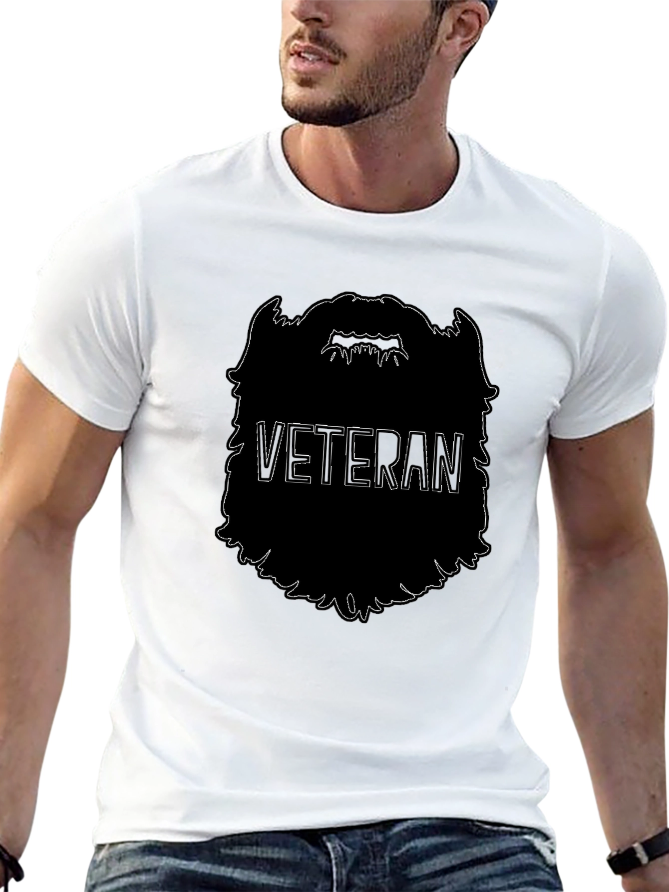 Veteran Beard Graphic T-Shirt - Black