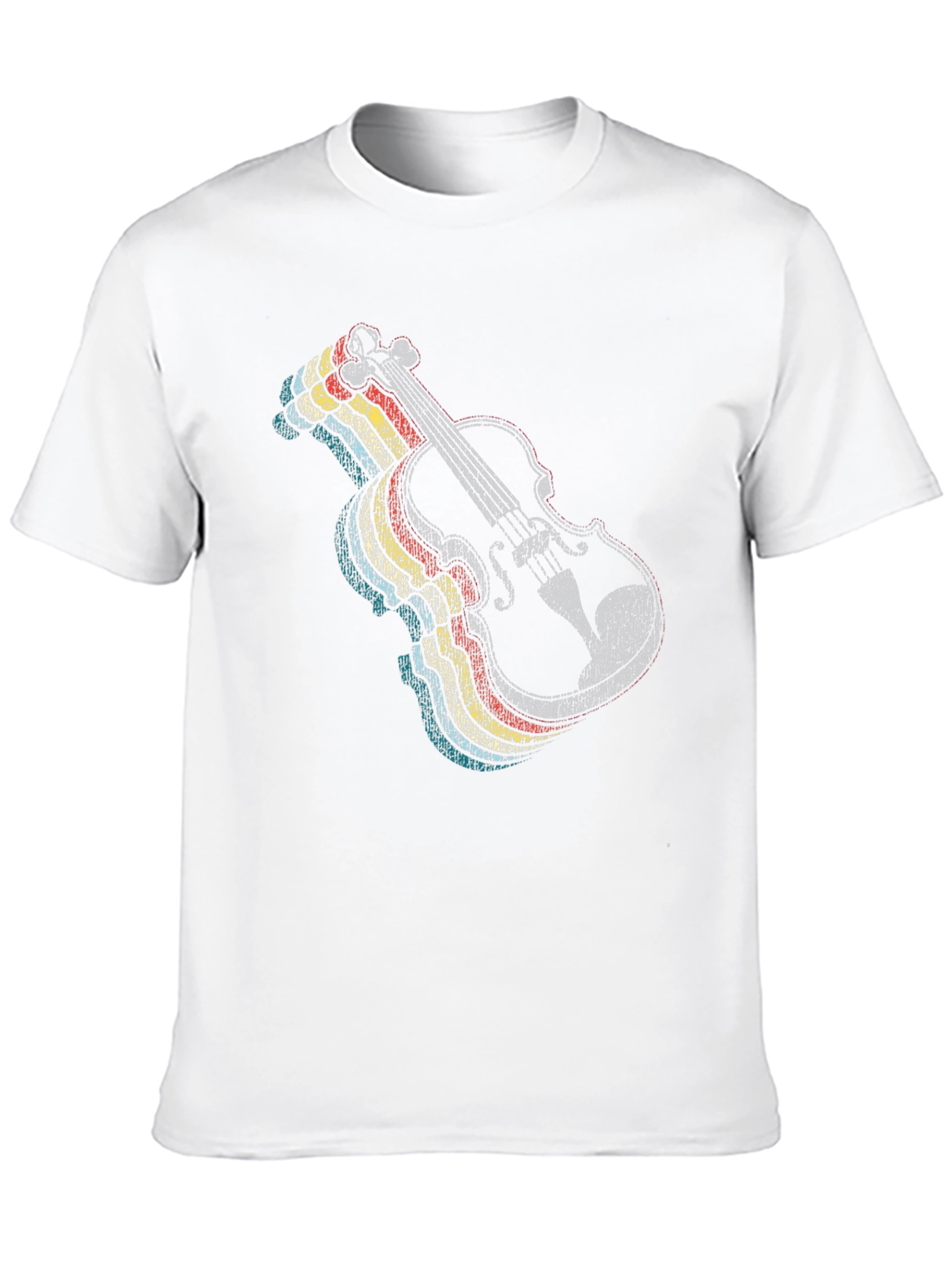 Retro Violin Graphic Tee - Music Lovers Black T-Shirt