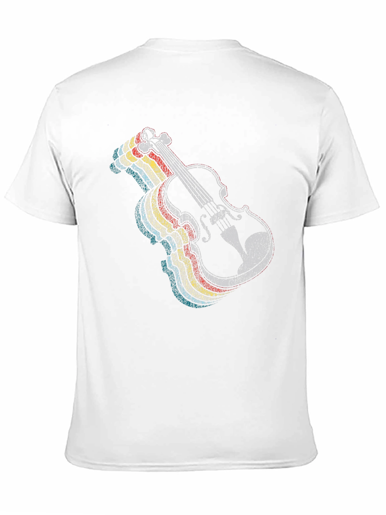Retro Violin Graphic Tee - Music Lovers Black T-Shirt