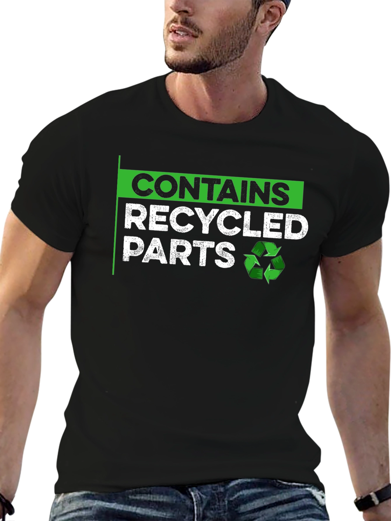 Contains Recycled Parts T-Shirt - Eco-Friendly Tee